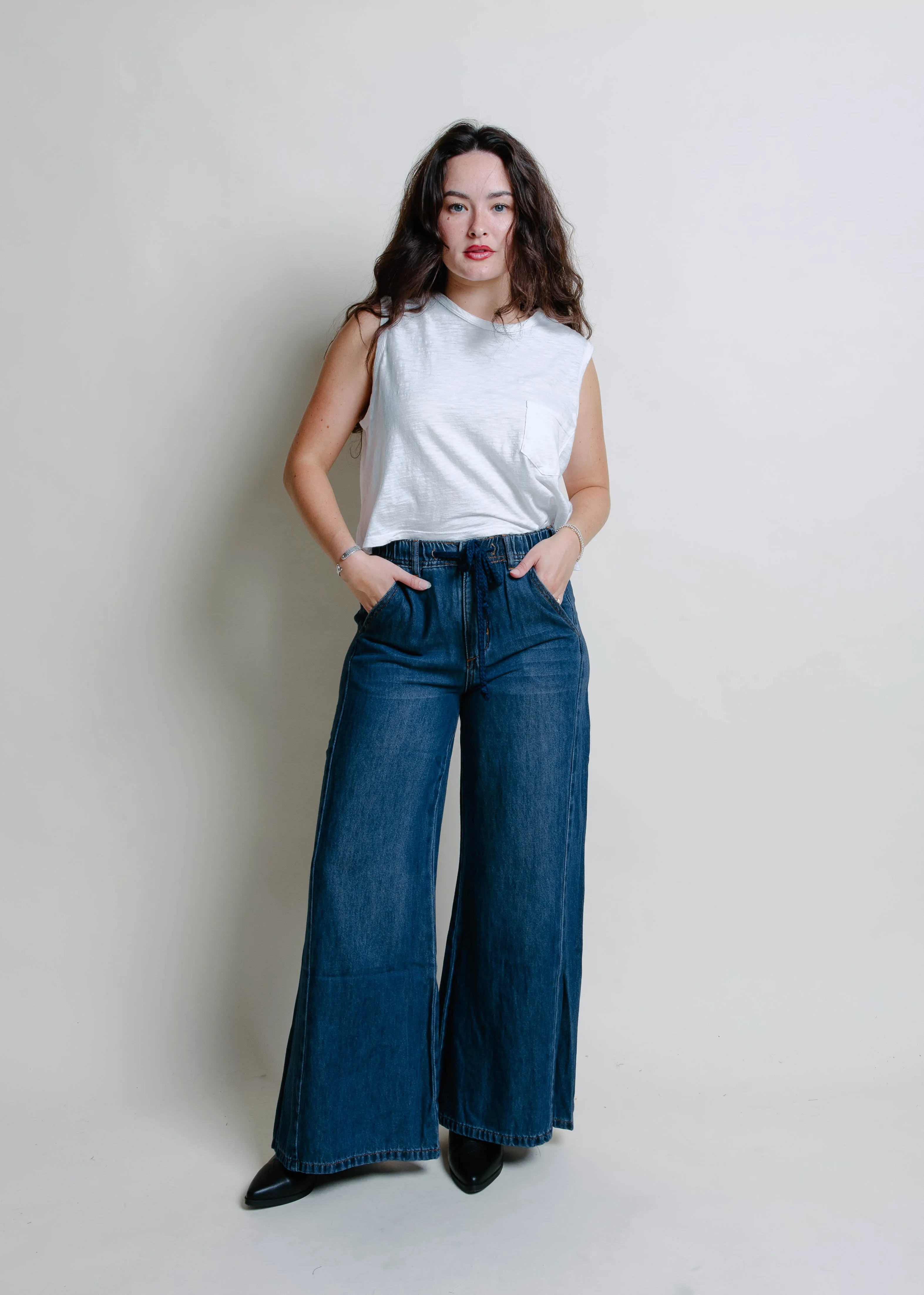 Eloise Denim Wide Leg Pants sold by Vinnie Louise