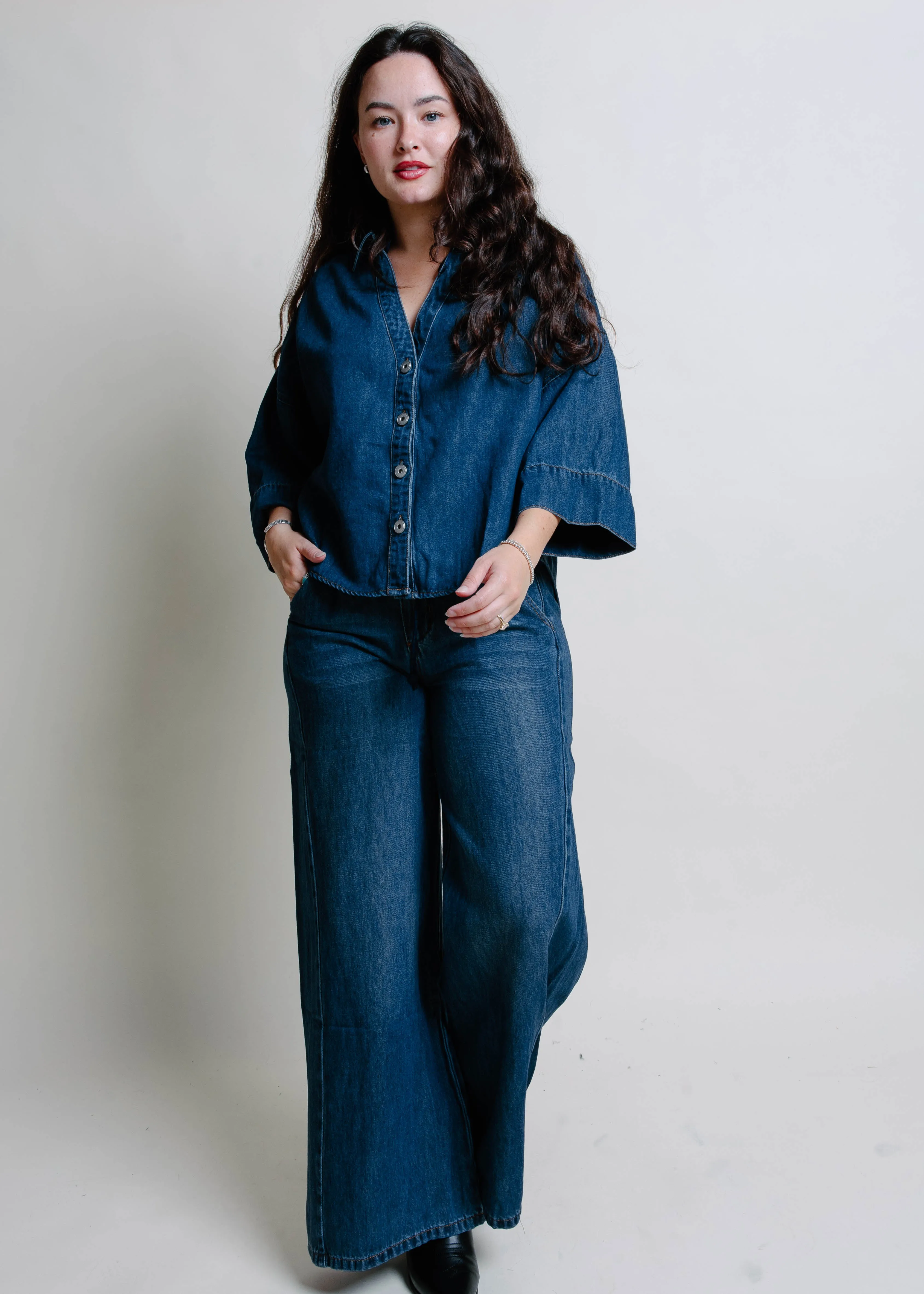 Eloise Denim Wide Leg Pants sold by Vinnie Louise product image thumbnail 5