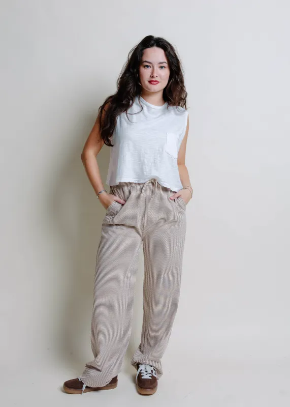 Leanne Striped Knit Pants - Coffee sold by Vinnie Louise