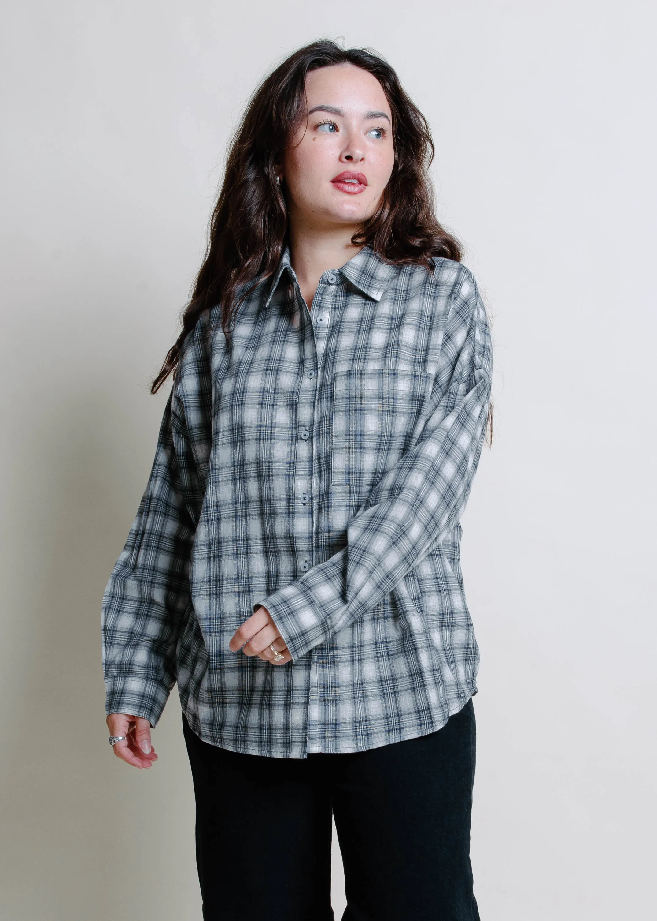 The Conrad Oversized Button Down - Grey sold by Vinnie Louise product image thumbnail 2