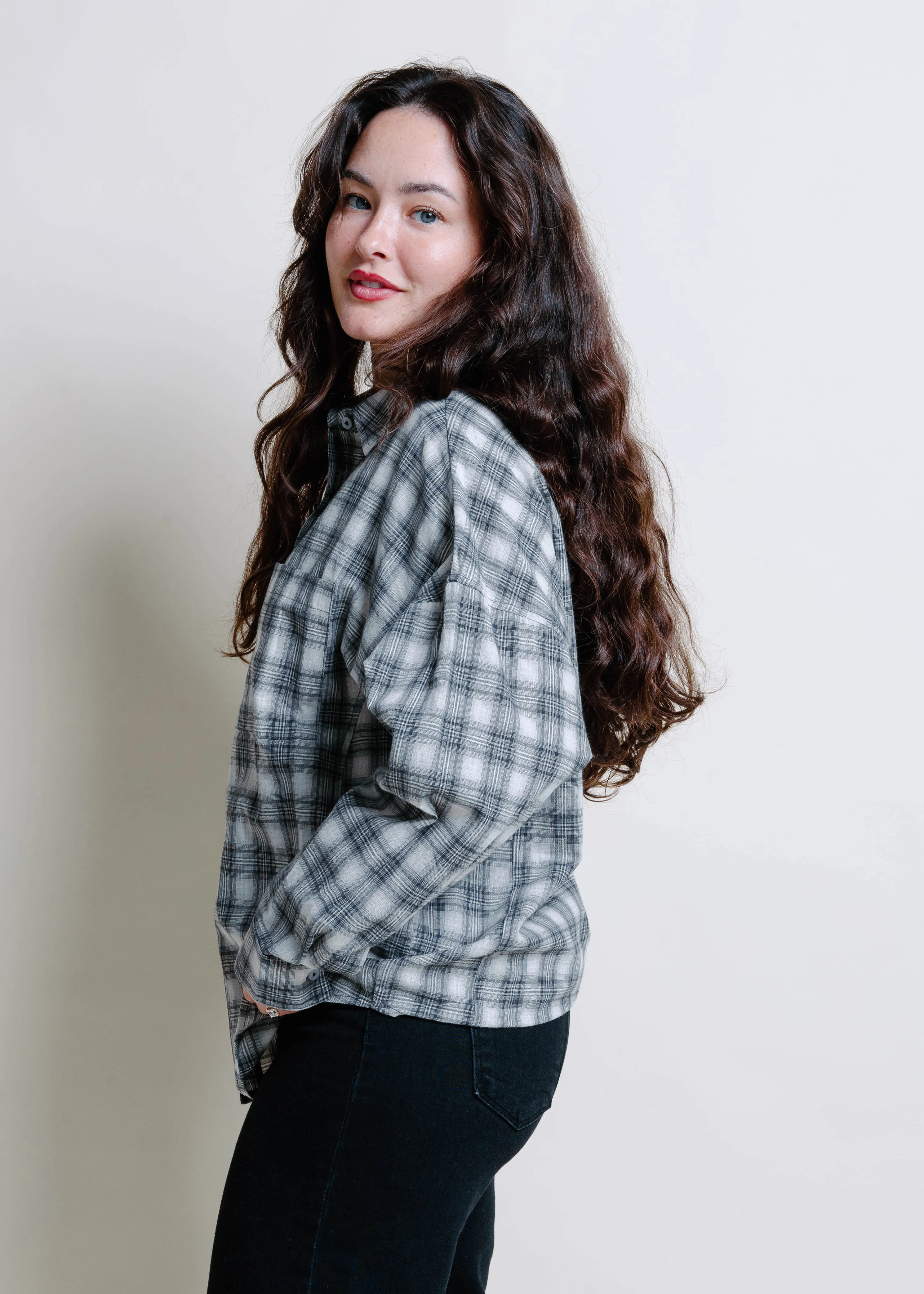 The Conrad Oversized Button Down - Grey sold by Vinnie Louise product image thumbnail 3