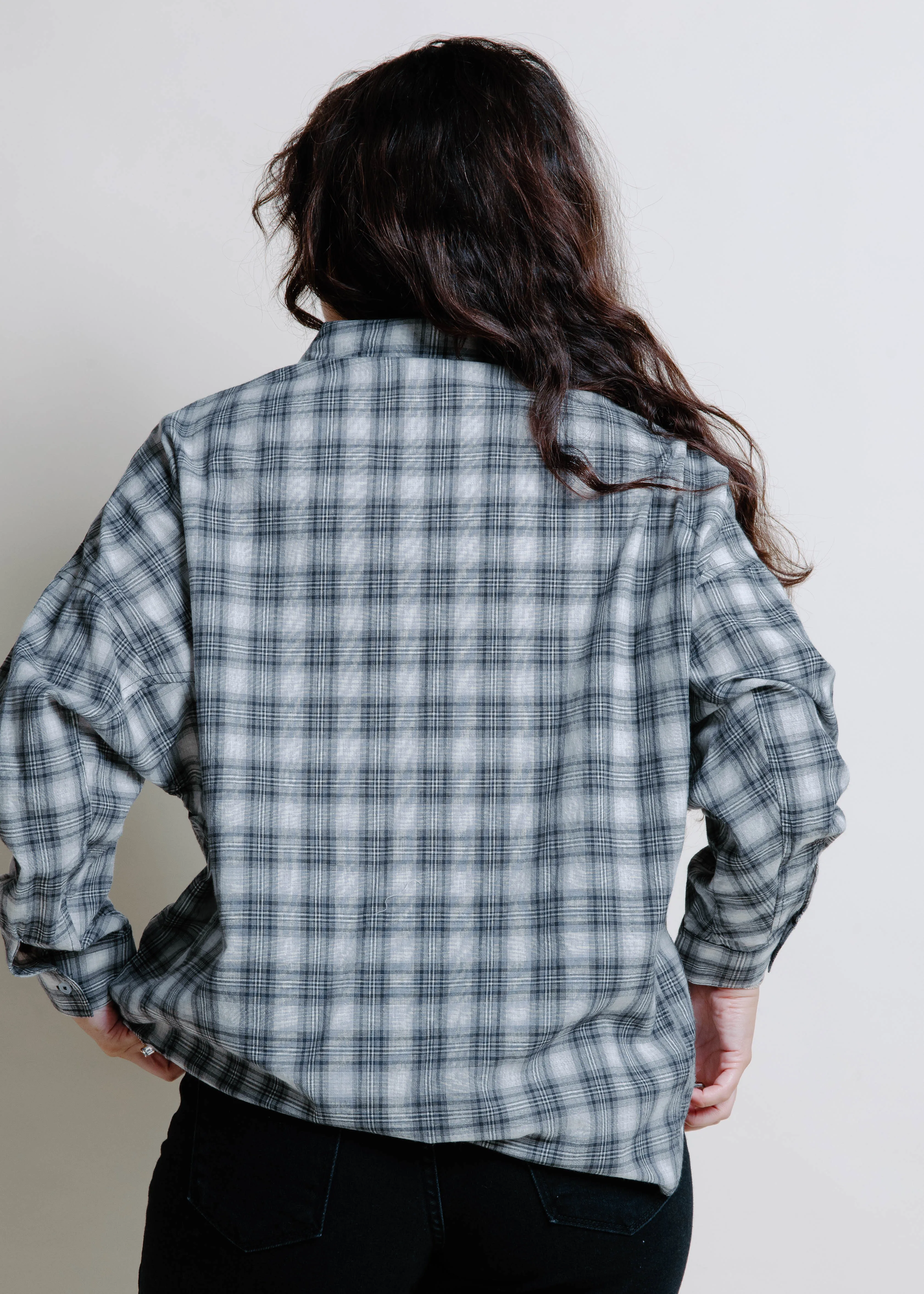 The Conrad Oversized Button Down - Grey sold by Vinnie Louise product image thumbnail 4