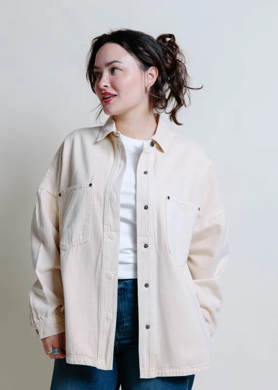 Eliza Denim Shacket - Beige sold by Vinnie Louise
