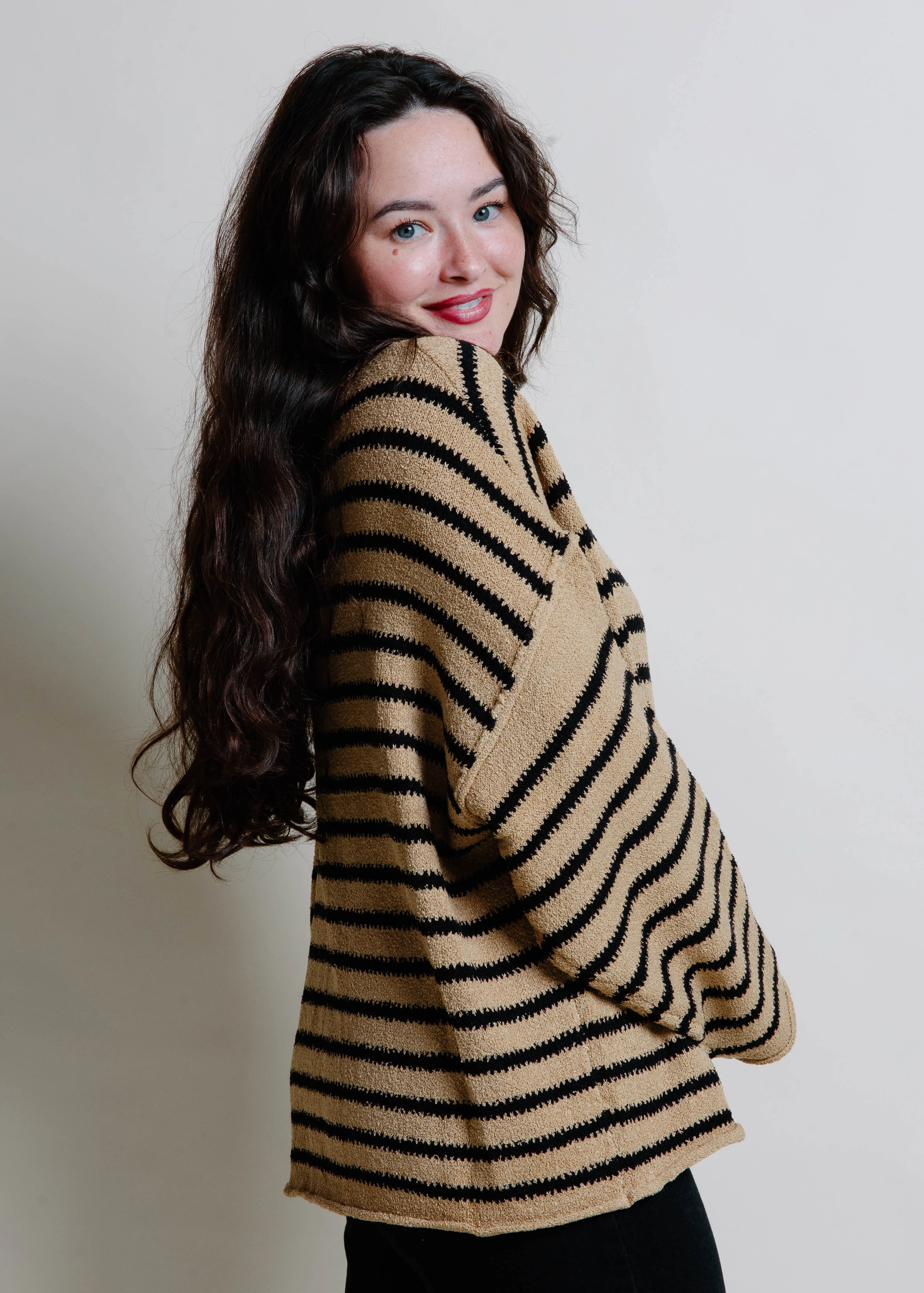 Manny Striped Knit Sweater - Sand sold by Vinnie Louise product image thumbnail 2