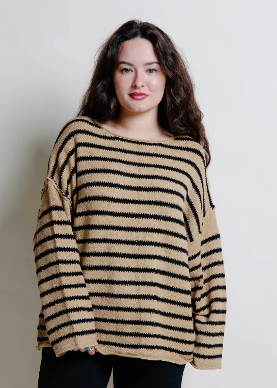 Manny Striped Knit Sweater - Sand sold by Vinnie Louise