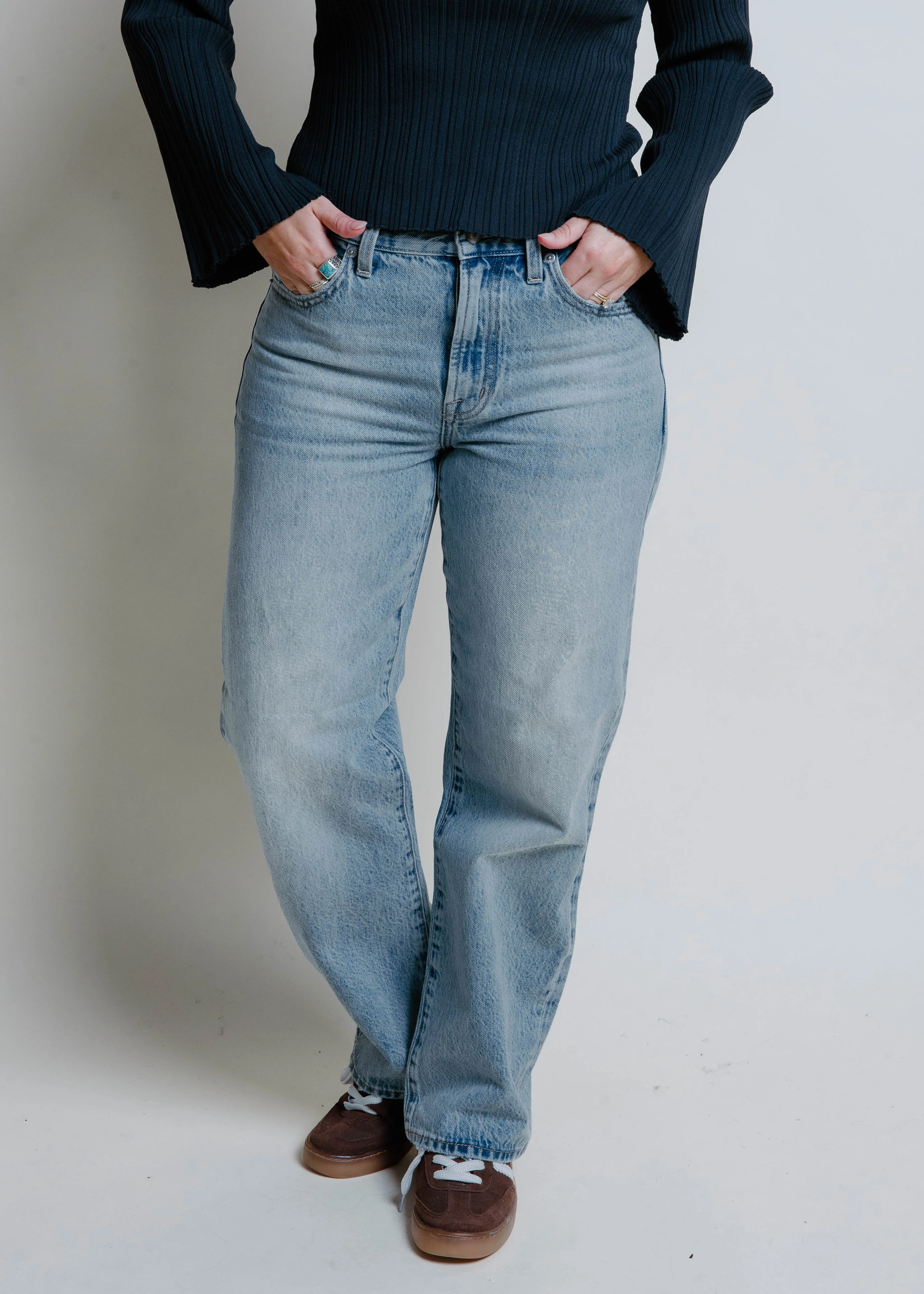 Lexi Mid Rise Bowed Straight - Bowie sold by Vinnie Louise