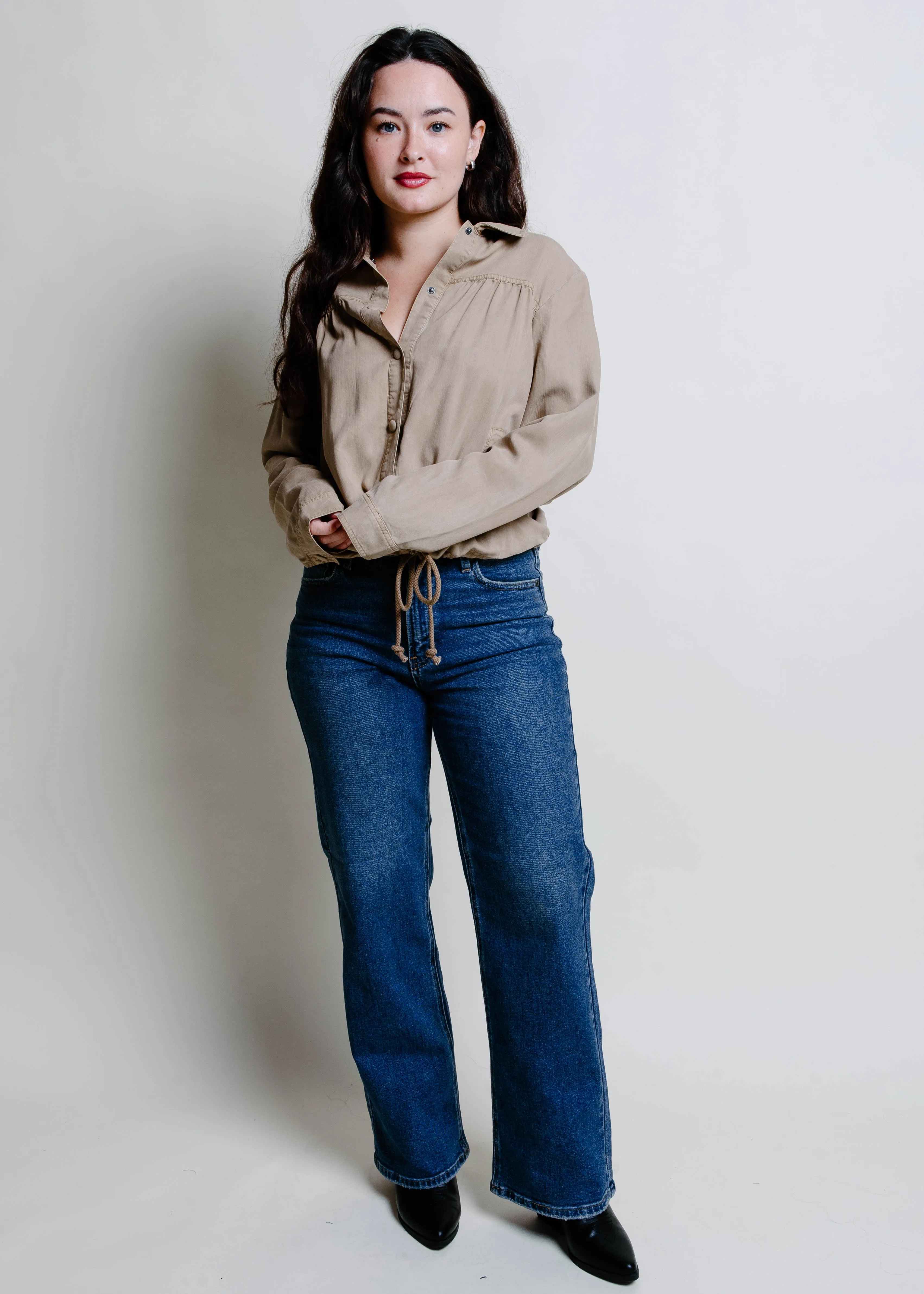 Notting Hill Button Down Top - Camel sold by Vinnie Louise