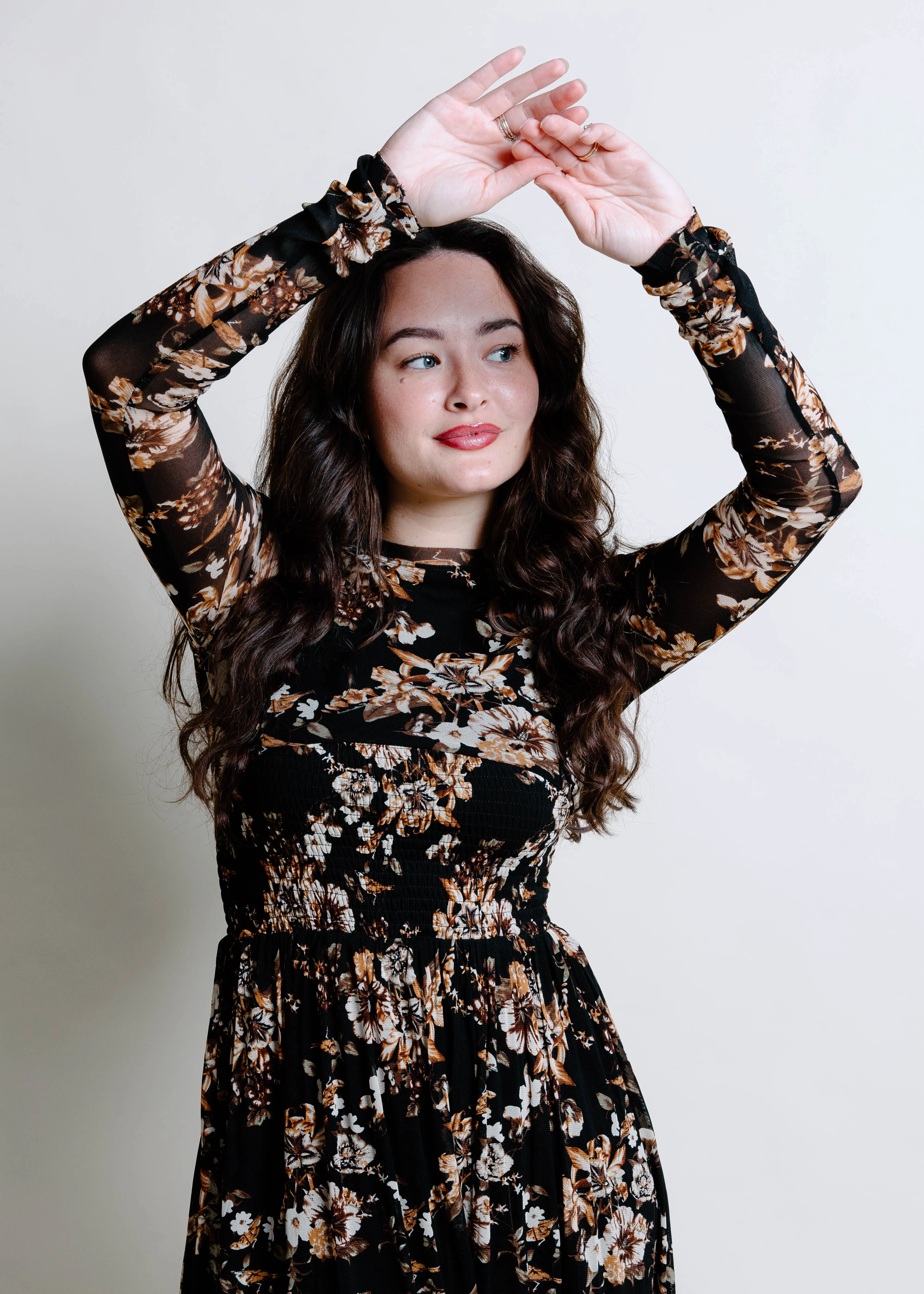 Malaya Floral Mesh Midi Dress sold by Vinnie Louise product image thumbnail 2
