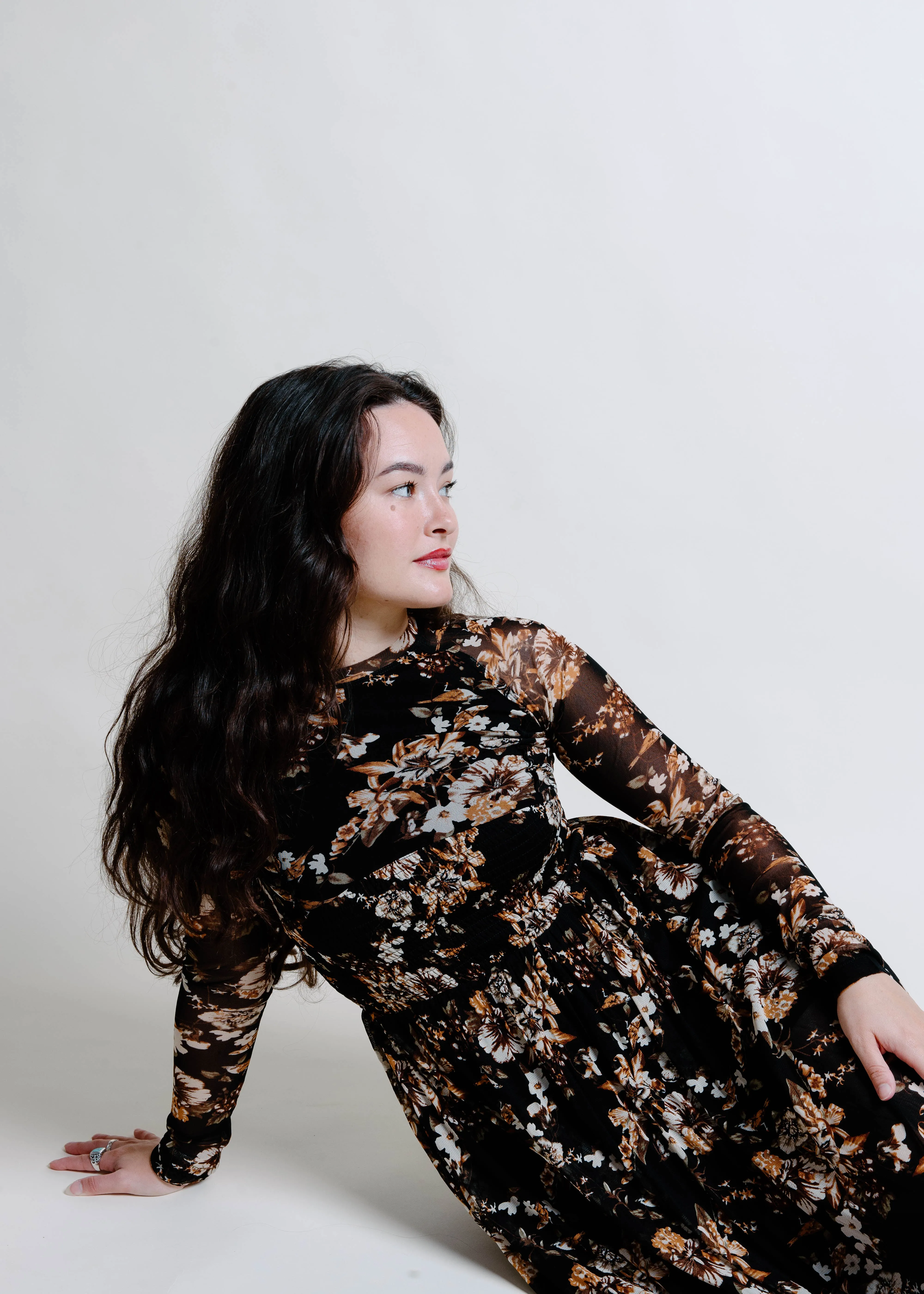 Malaya Floral Mesh Midi Dress sold by Vinnie Louise product image thumbnail 4