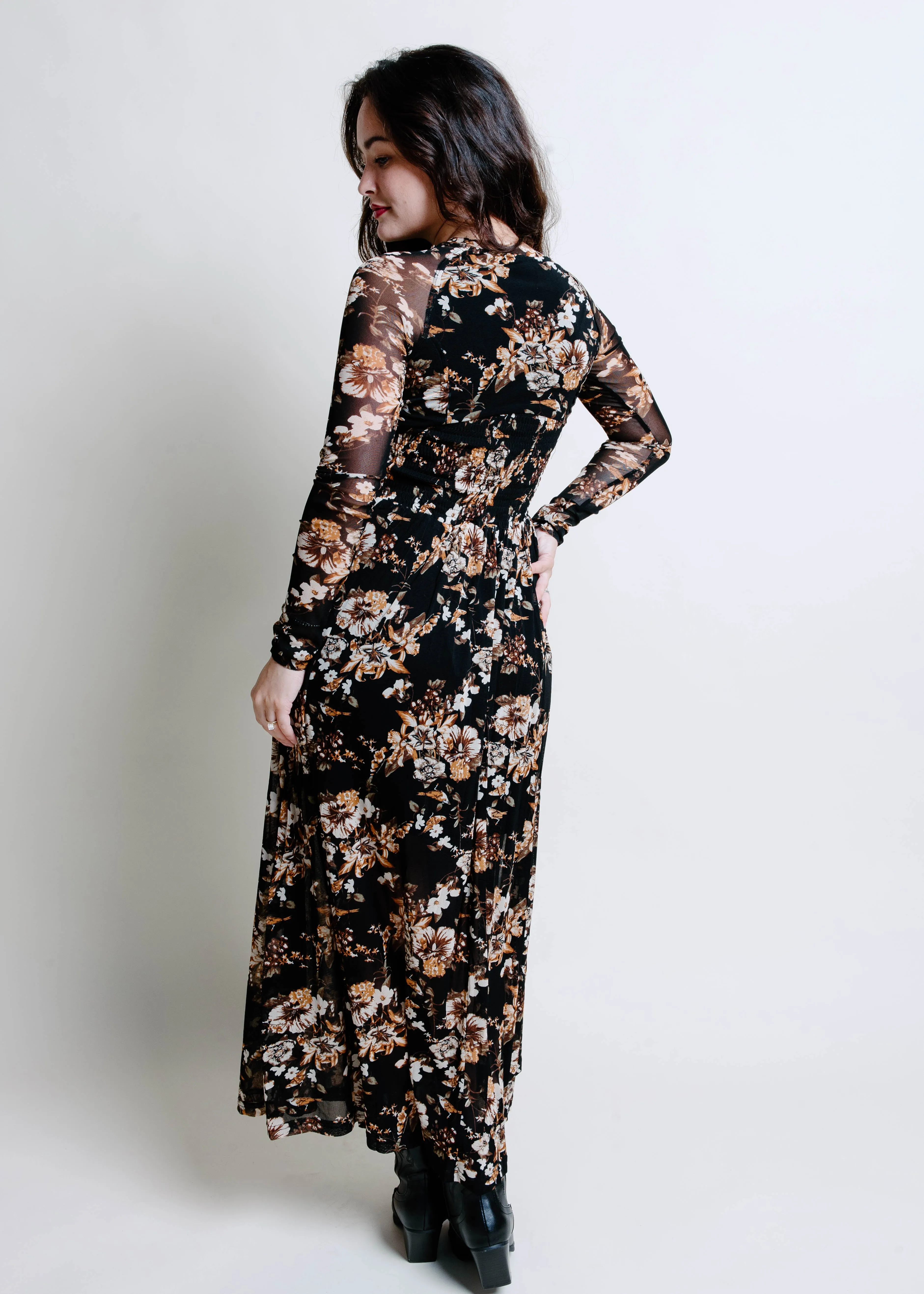 Malaya Floral Mesh Midi Dress sold by Vinnie Louise product image thumbnail 5