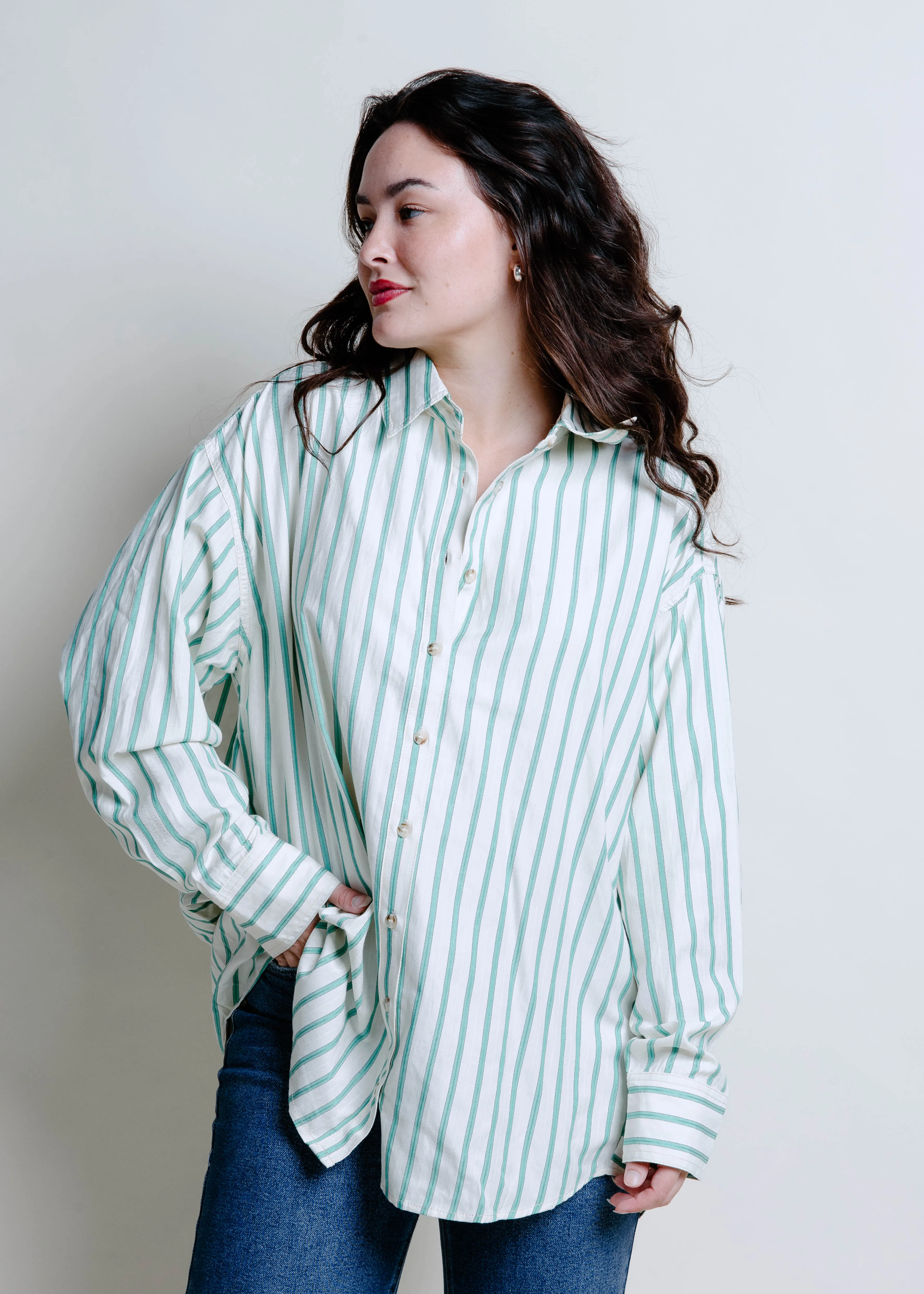 Marin Button Down Top - Green sold by Vinnie Louise product image thumbnail 4