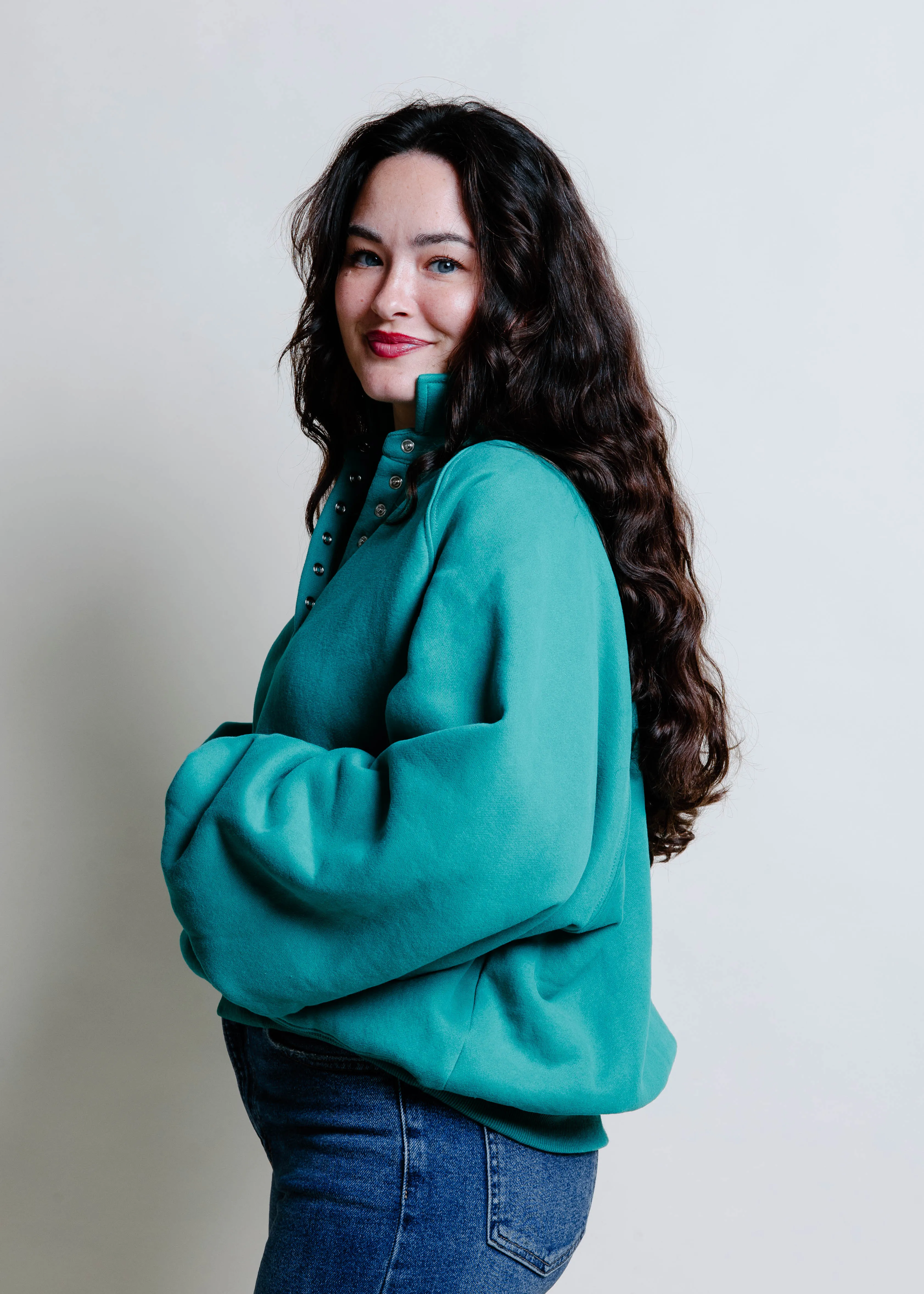 Lainey Buttoned Pullover - Green sold by Vinnie Louise product image thumbnail 4