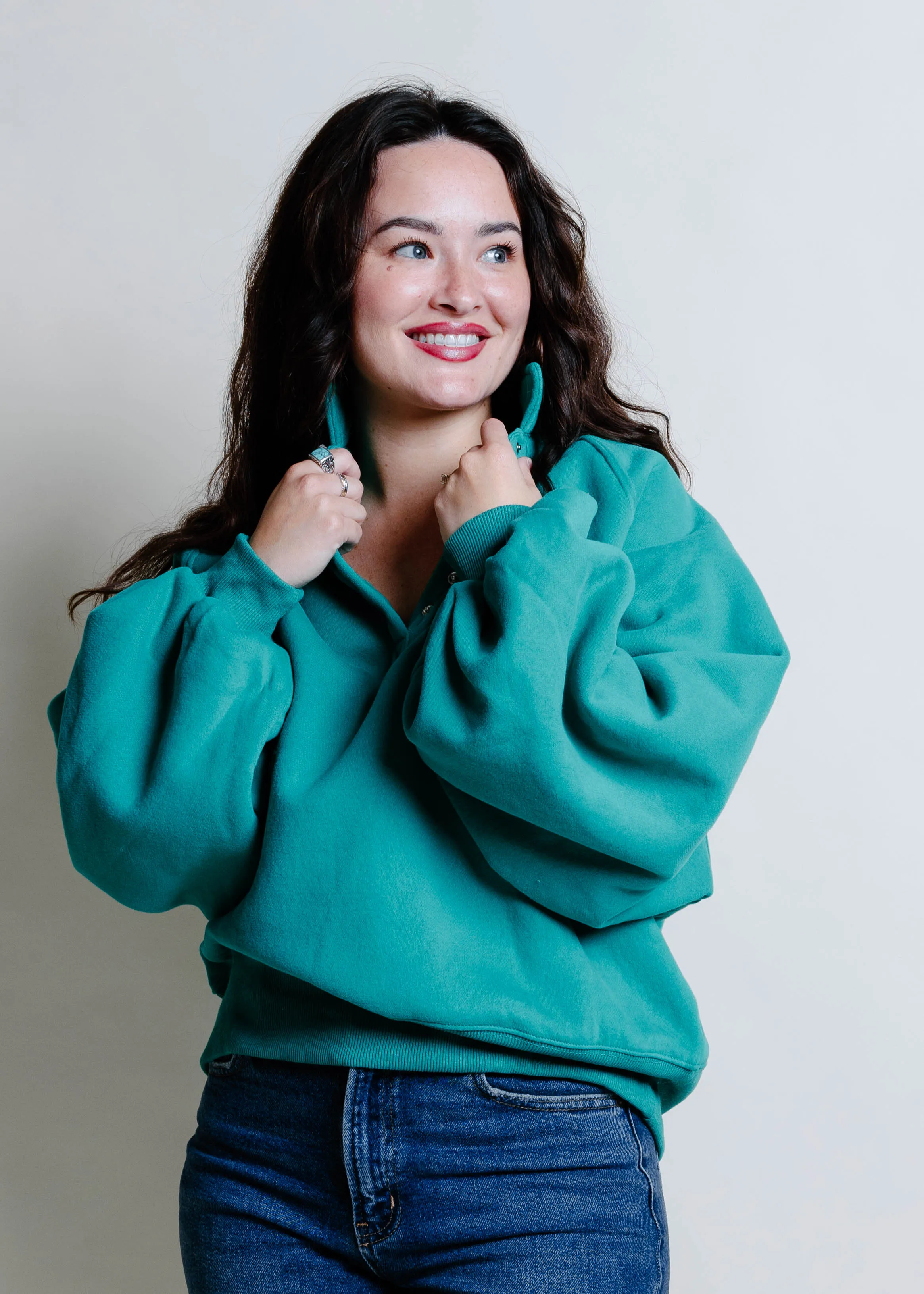 Lainey Buttoned Pullover - Green sold by Vinnie Louise product image thumbnail 2