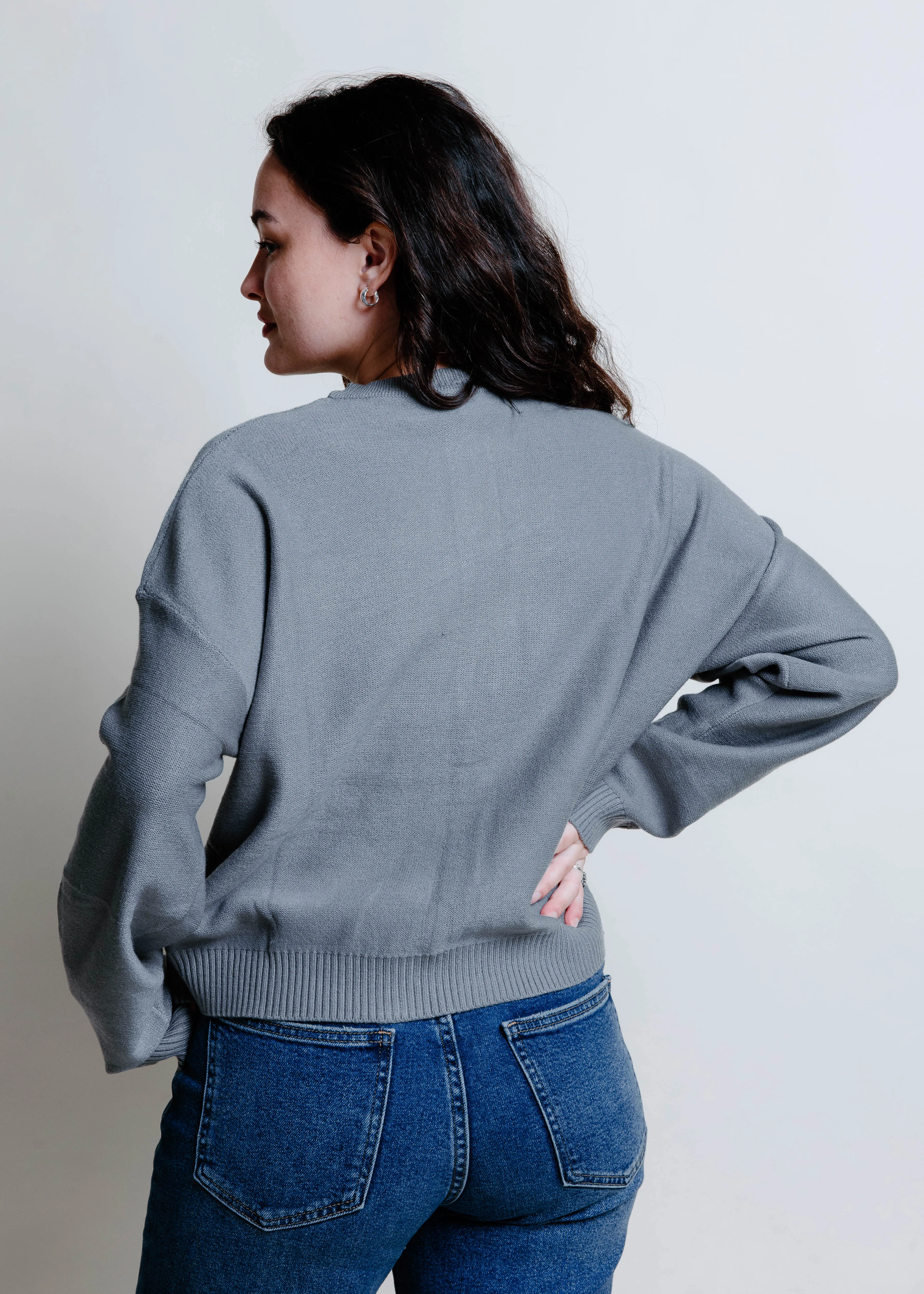 The Henry Button Up Sweater - Grey sold by Vinnie Louise product image thumbnail 5