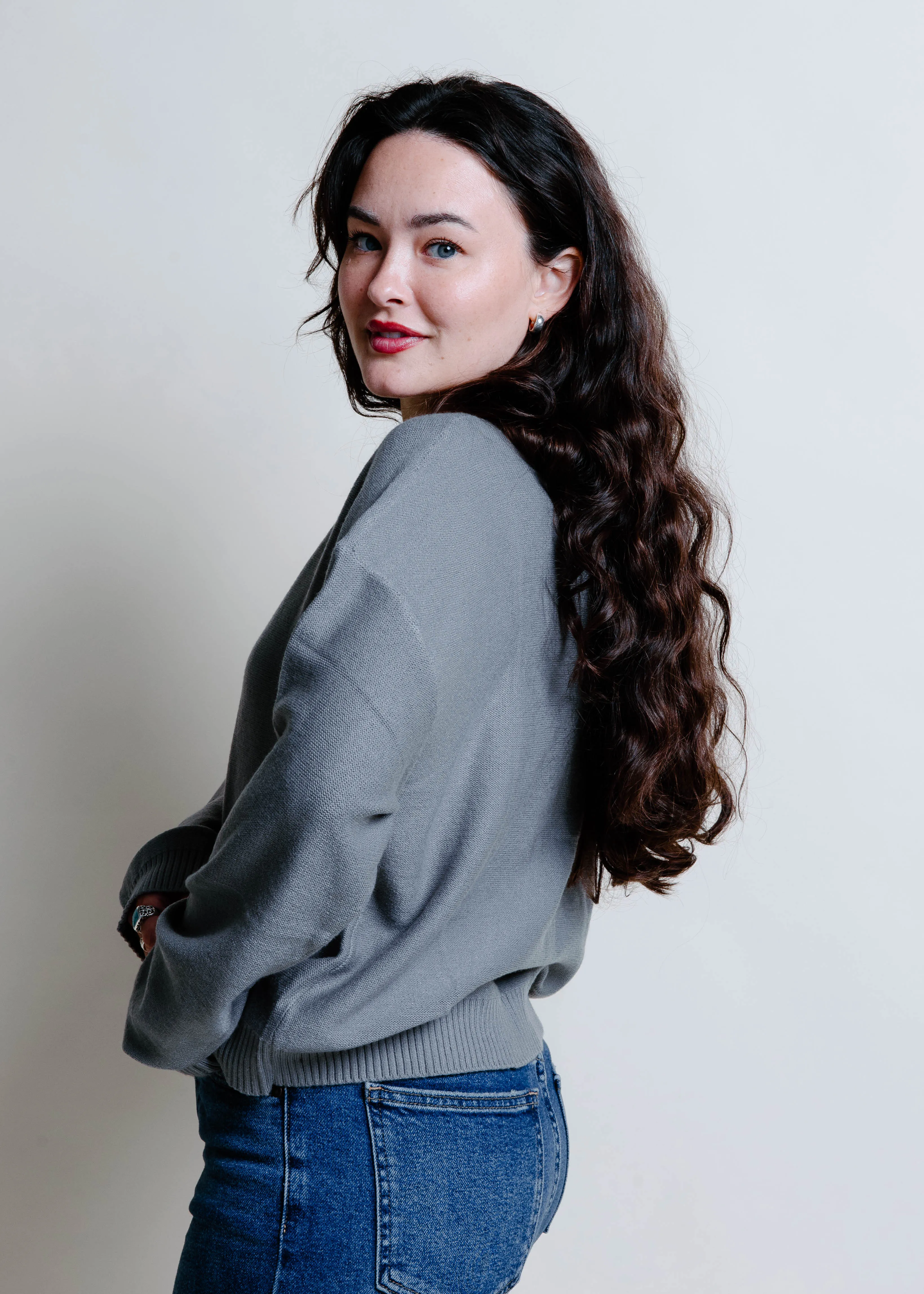 The Henry Button Up Sweater - Grey sold by Vinnie Louise product image thumbnail 4