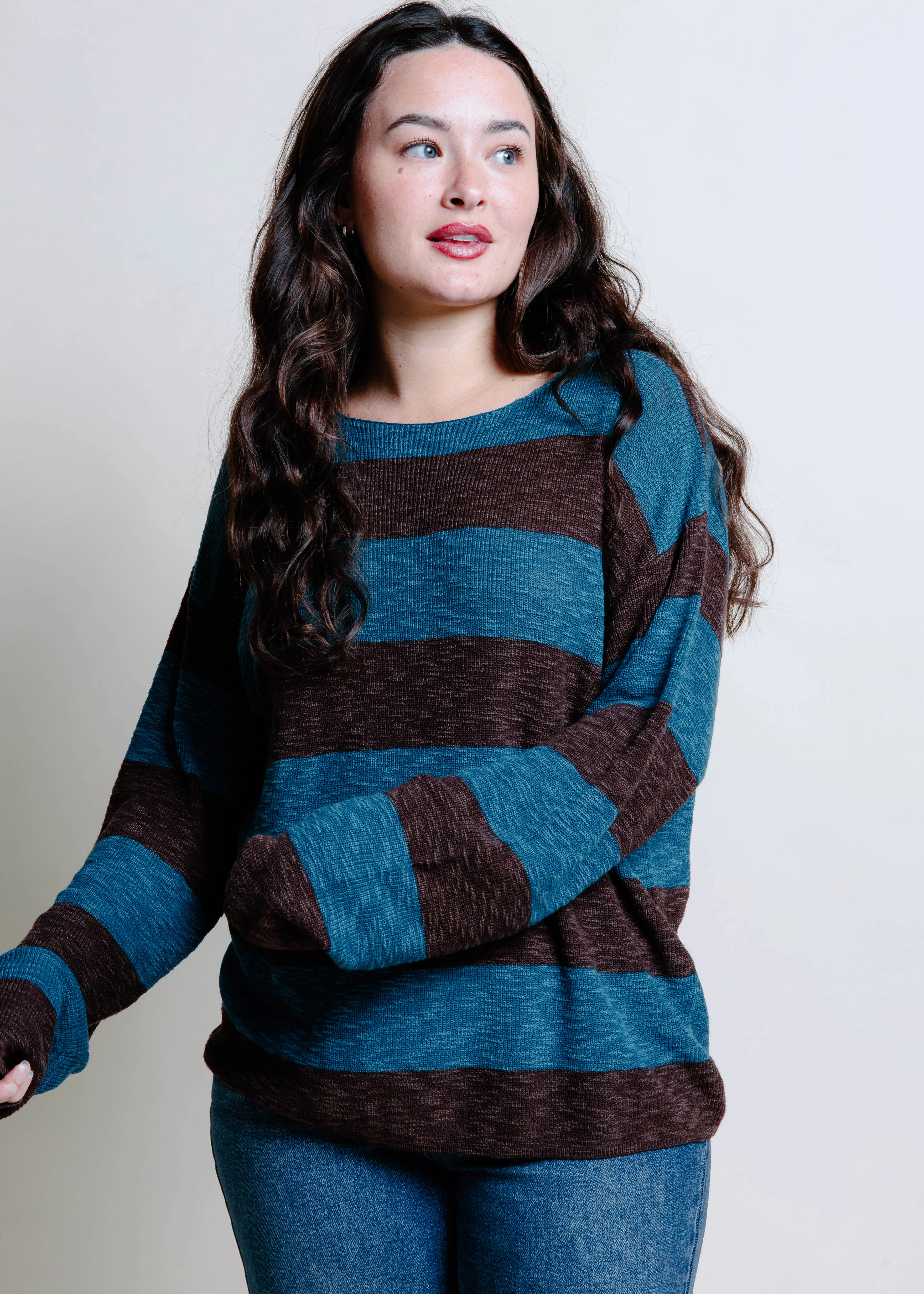Ray Striped Sweater - Pine sold by Vinnie Louise