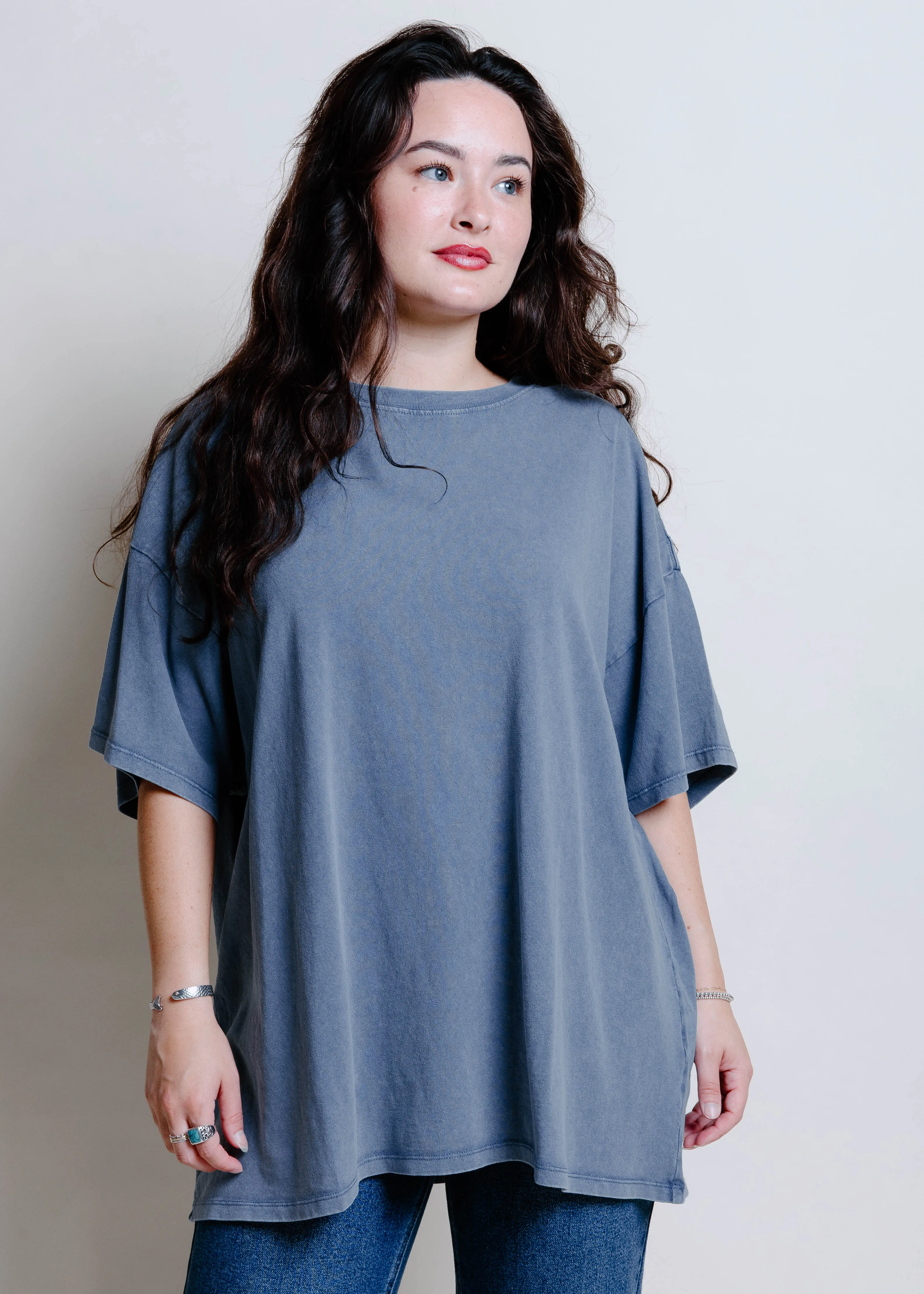 Jessie Mineral Wash Oversized Tee - Dusty Navy sold by Vinnie Louise product image thumbnail 2