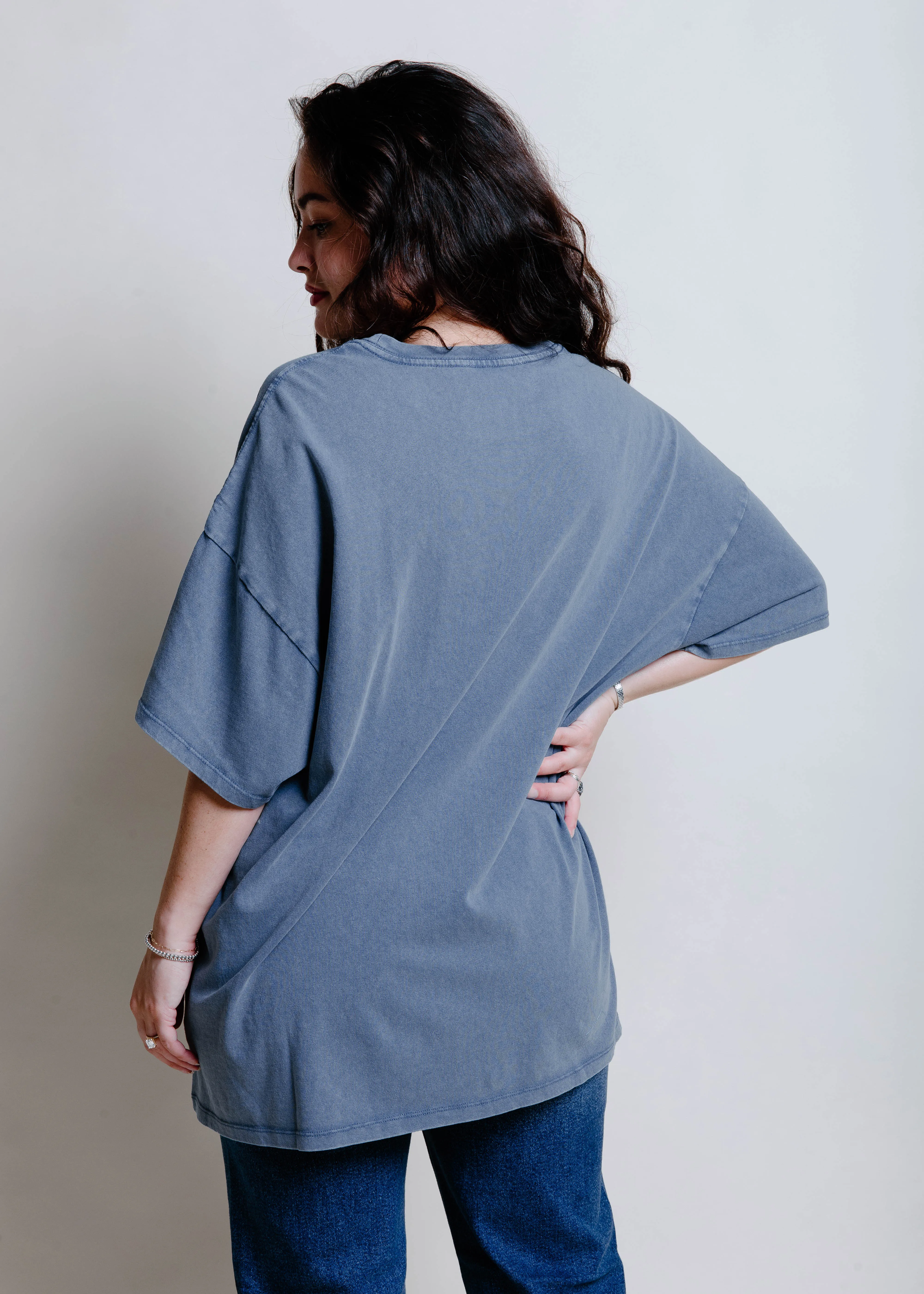 Jessie Mineral Wash Oversized Tee - Dusty Navy sold by Vinnie Louise product image thumbnail 5