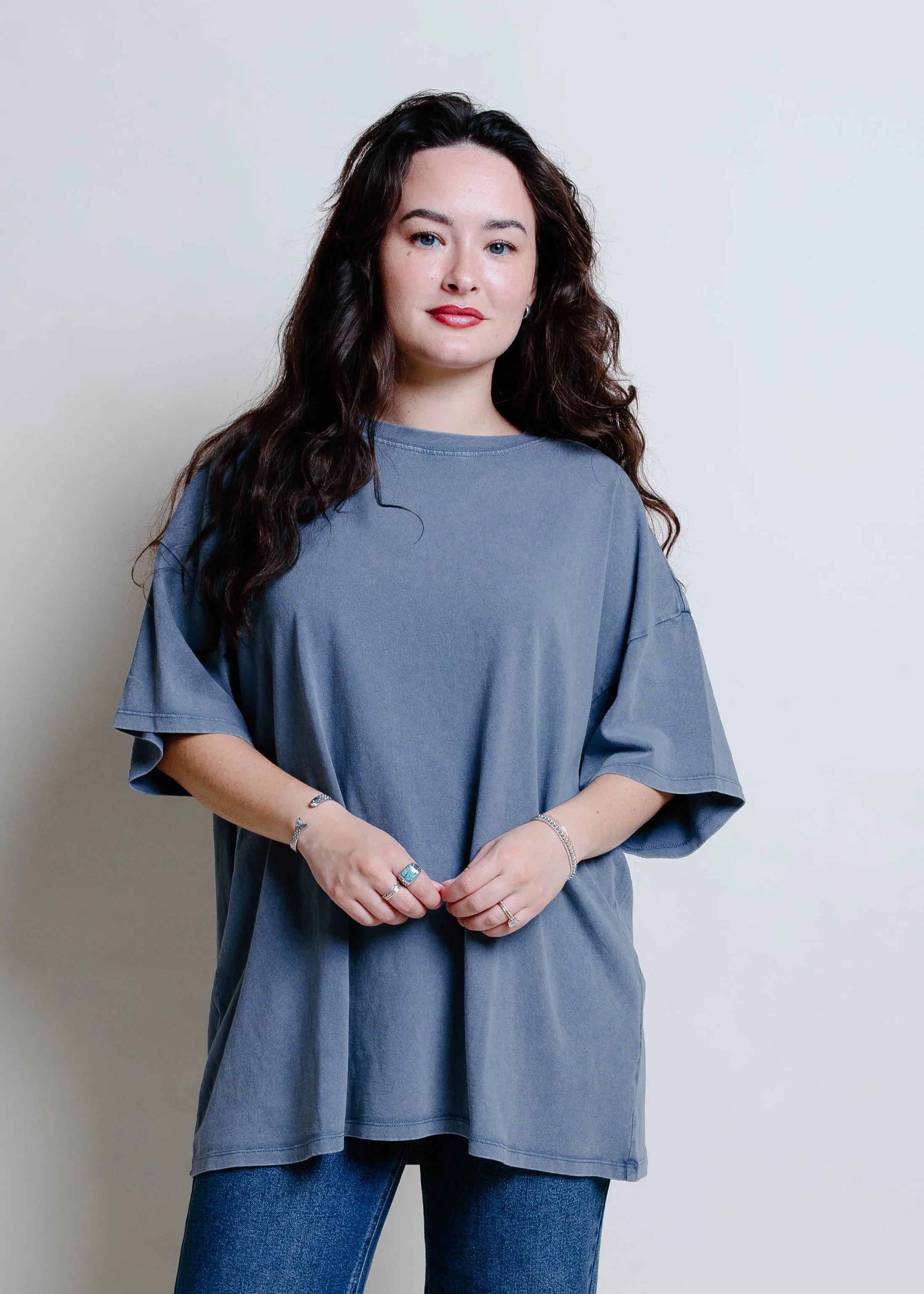 Jessie Mineral Wash Oversized Tee - Dusty Navy sold by Vinnie Louise product image thumbnail 3