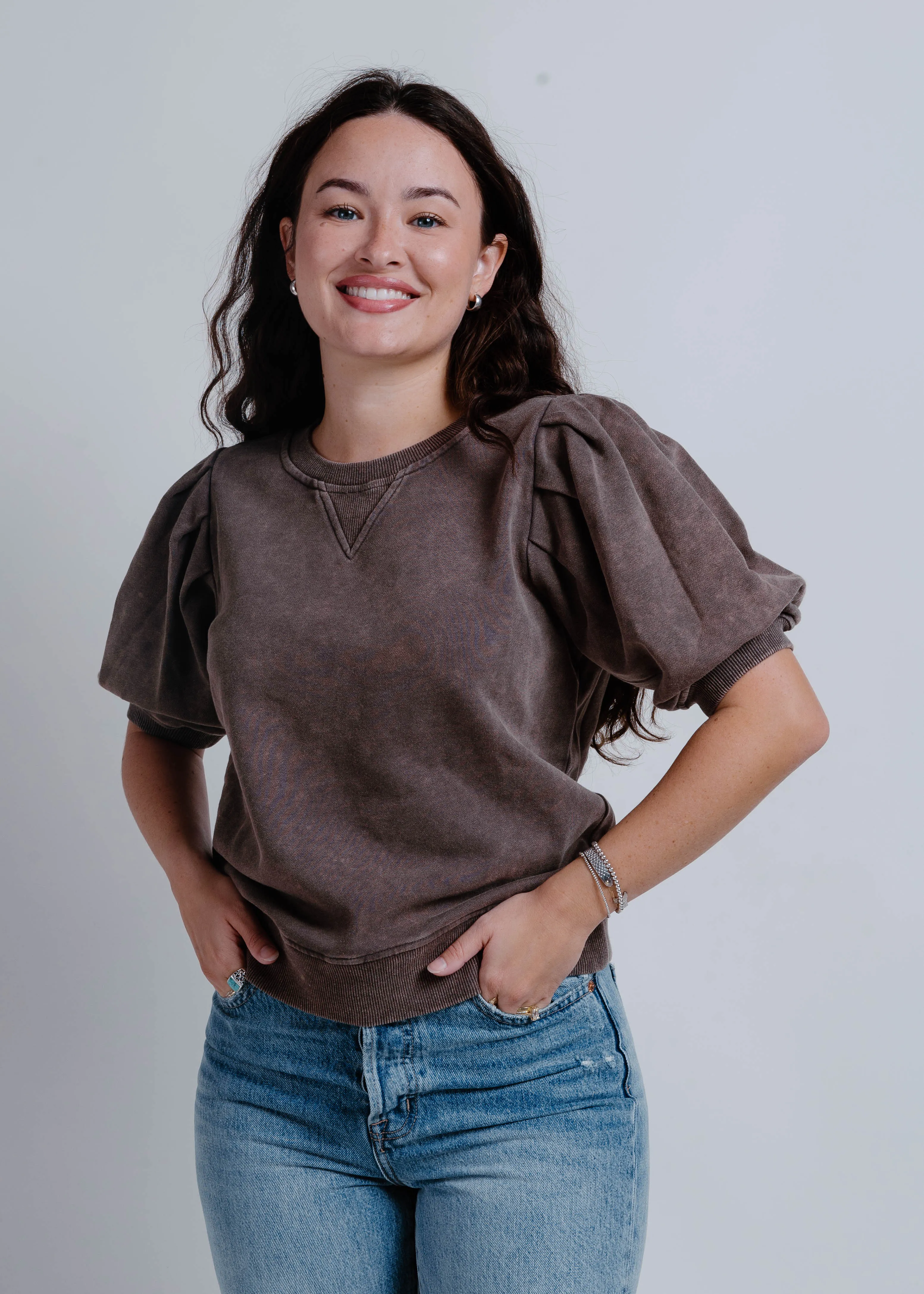 The Junie Top - Washed Black sold by Vinnie Louise