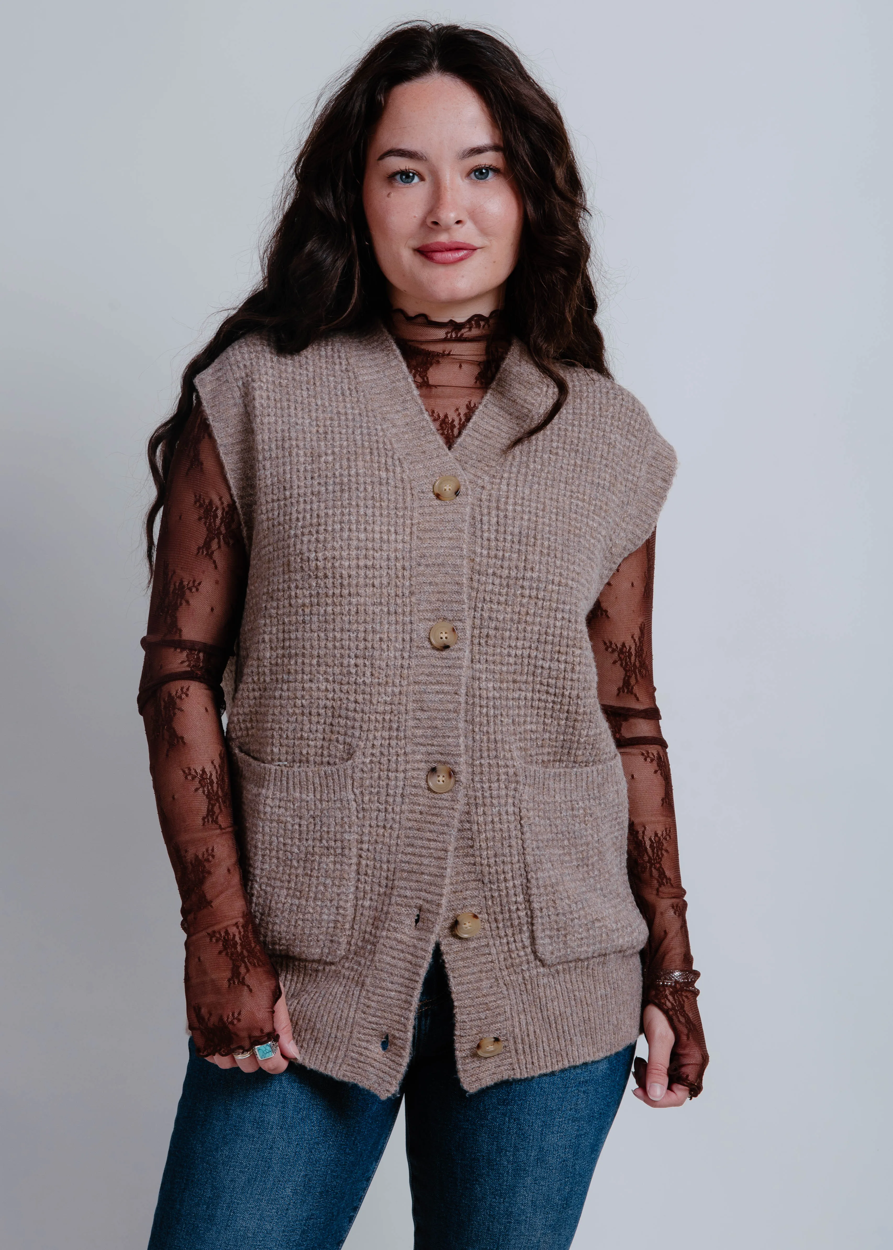 Liana Lace Top - Brown sold by Vinnie Louise product image thumbnail 2