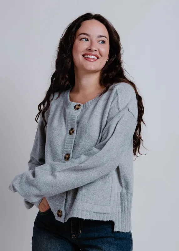 Cousins Button Up Cardigan - Grey sold by Vinnie Louise