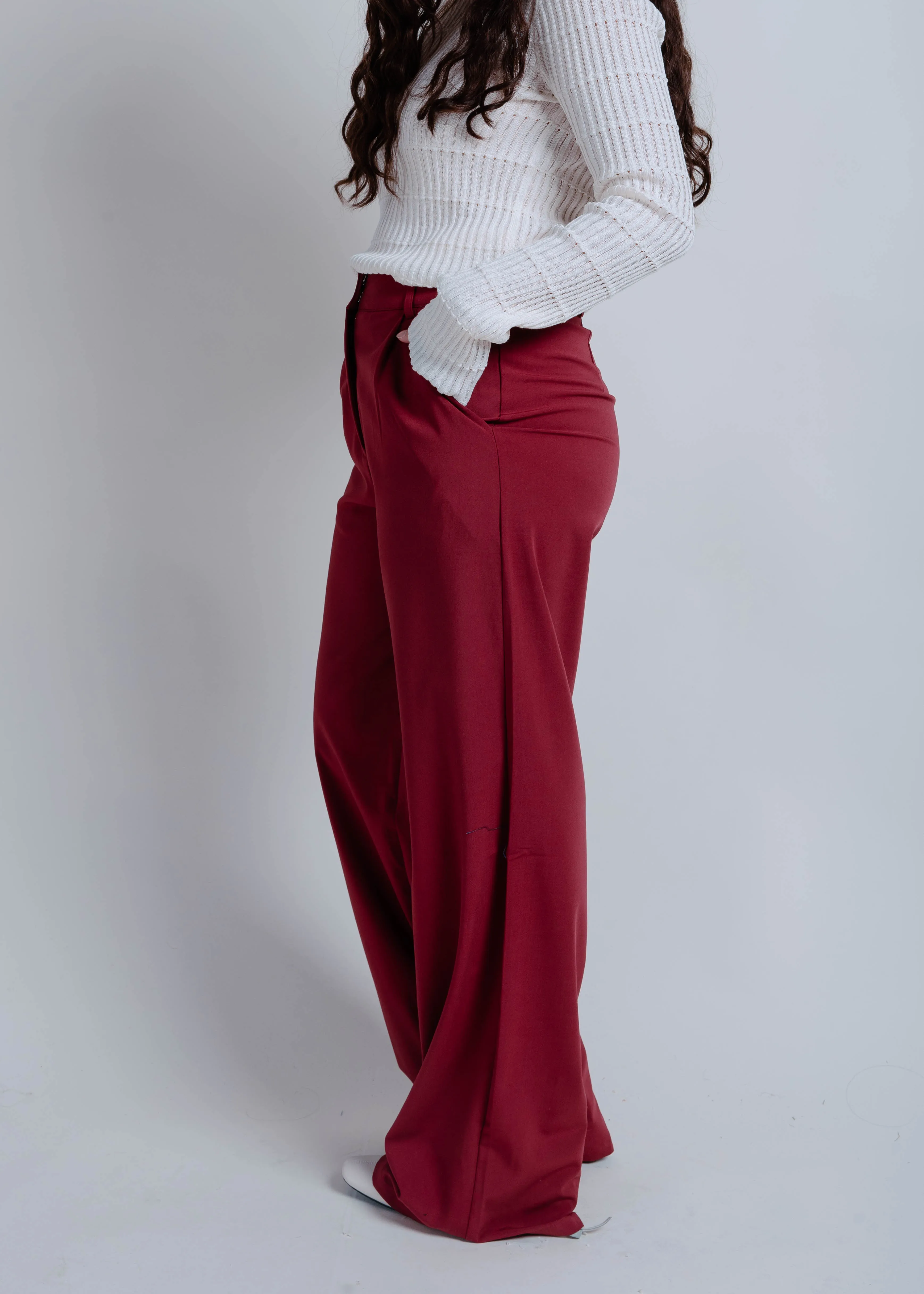 Find Your Way Trousers - Burgundy sold by Vinnie Louise product image thumbnail 4
