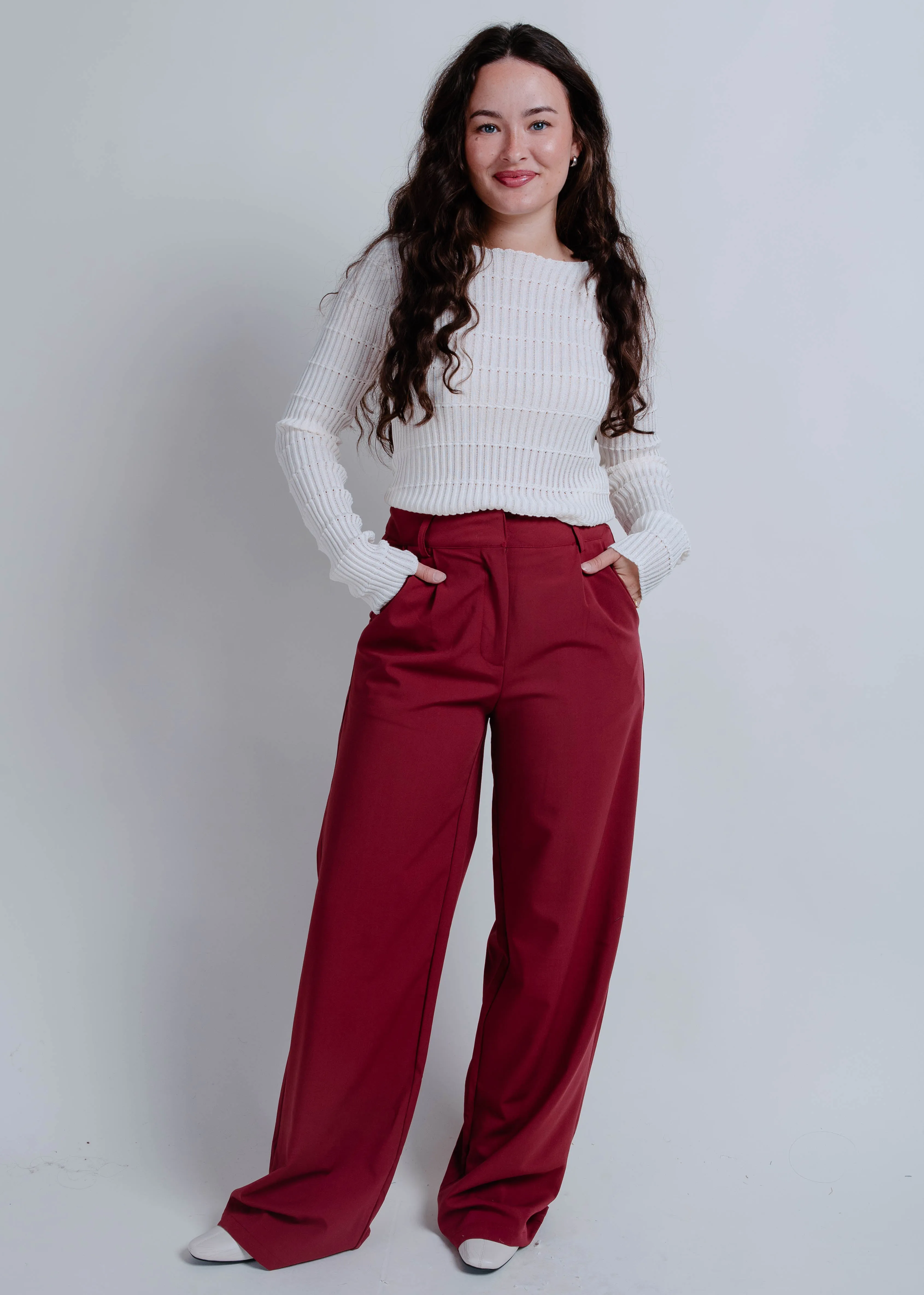 Find Your Way Trousers - Burgundy sold by Vinnie Louise product image thumbnail 2