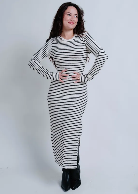 Kendall Striped Long Sleeve Midi Dress sold by Vinnie Louise