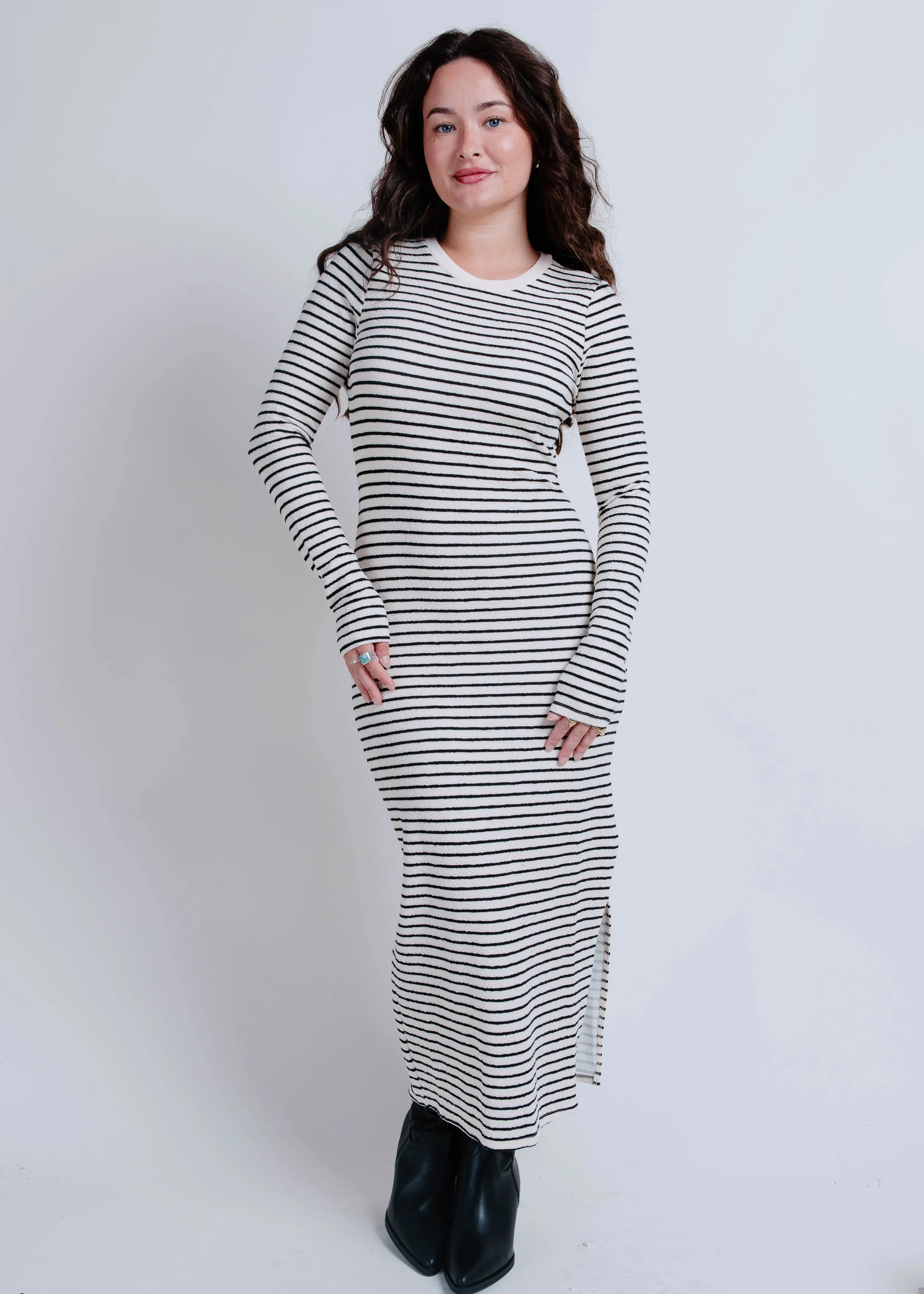 Kendall Striped Long Sleeve Midi Dress sold by Vinnie Louise product image thumbnail 2
