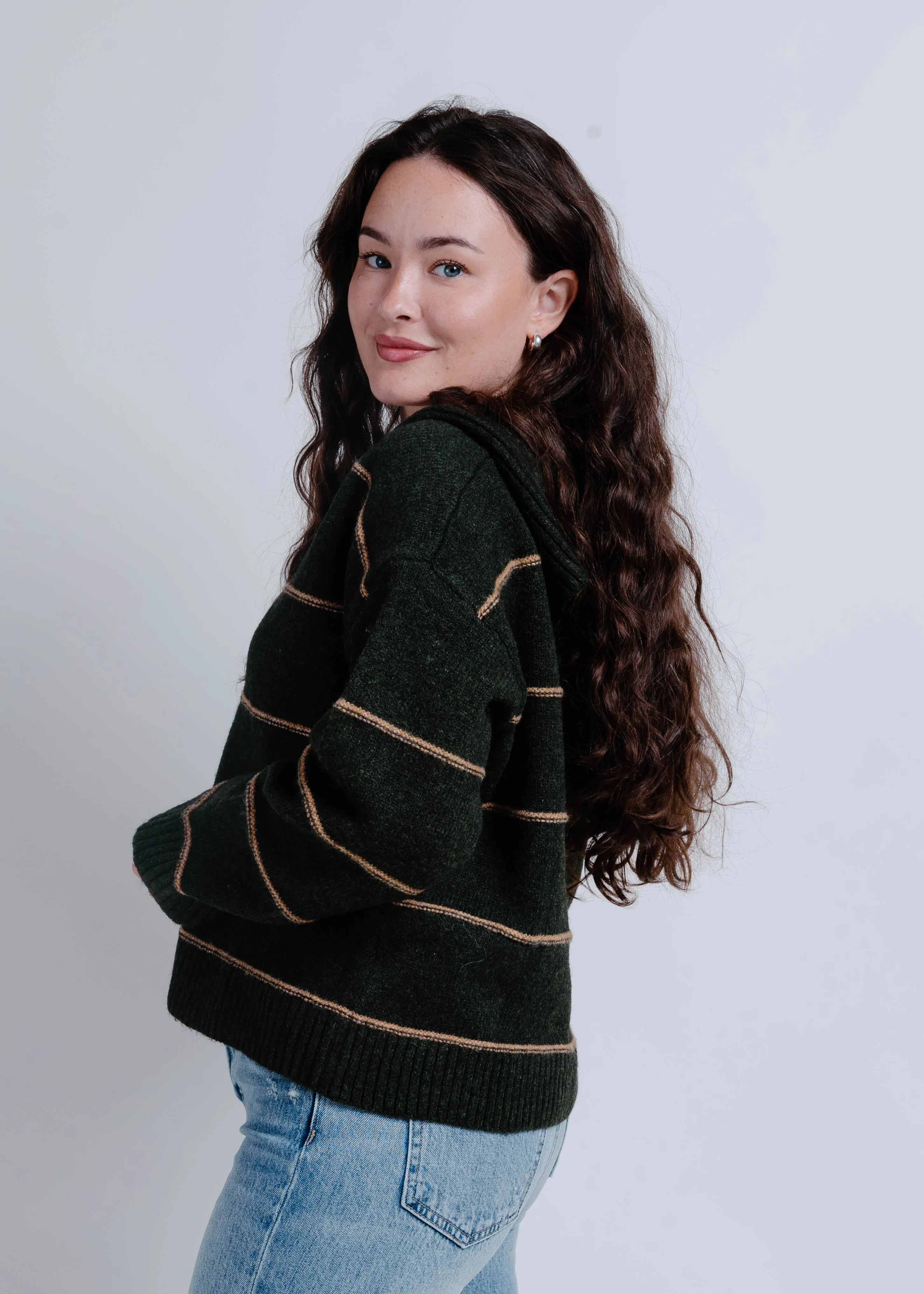 Leva Striped Top - Olive sold by Vinnie Louise product image thumbnail 3