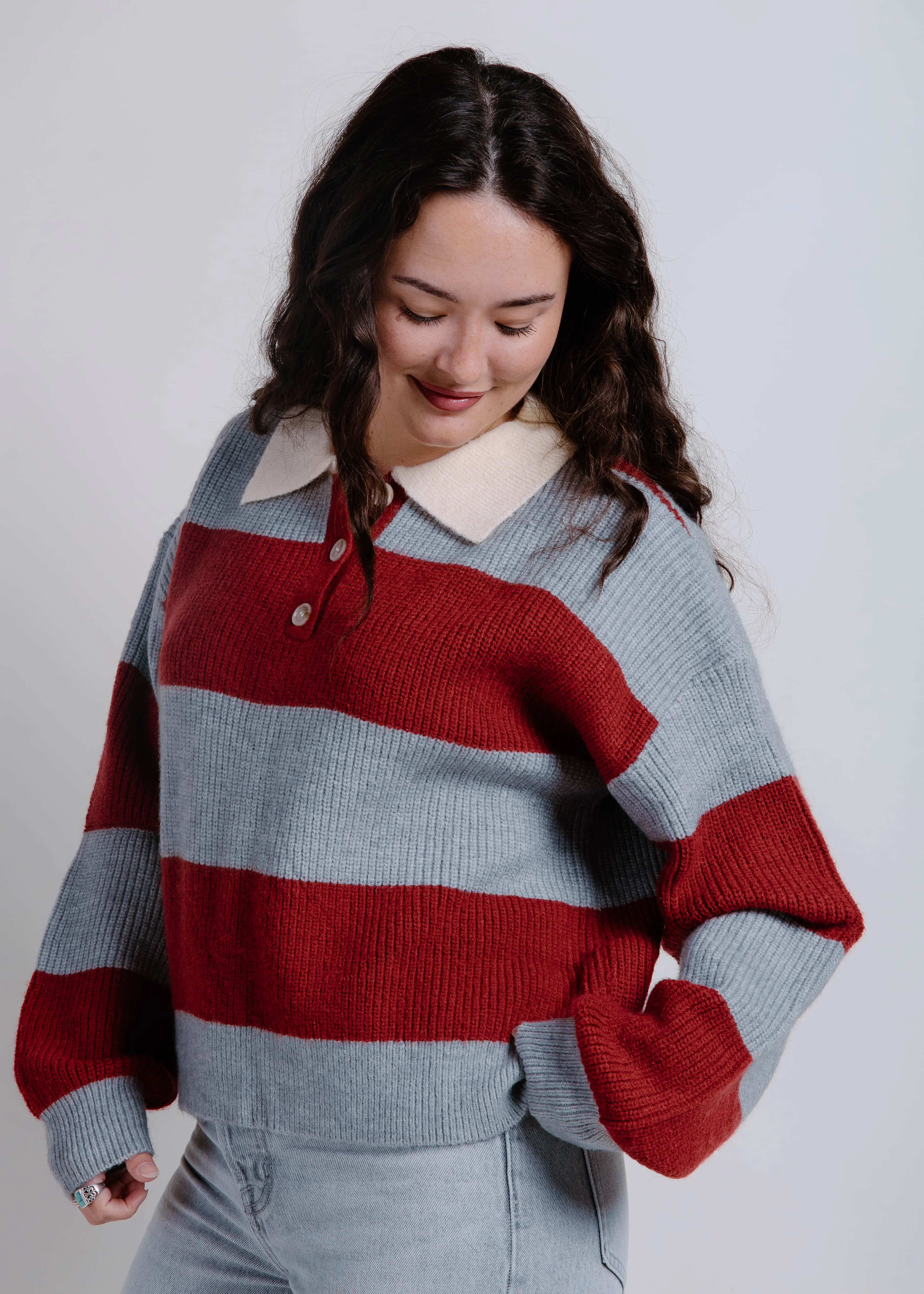 The Ember Striped Top - Burgundy sold by Vinnie Louise product image thumbnail 2