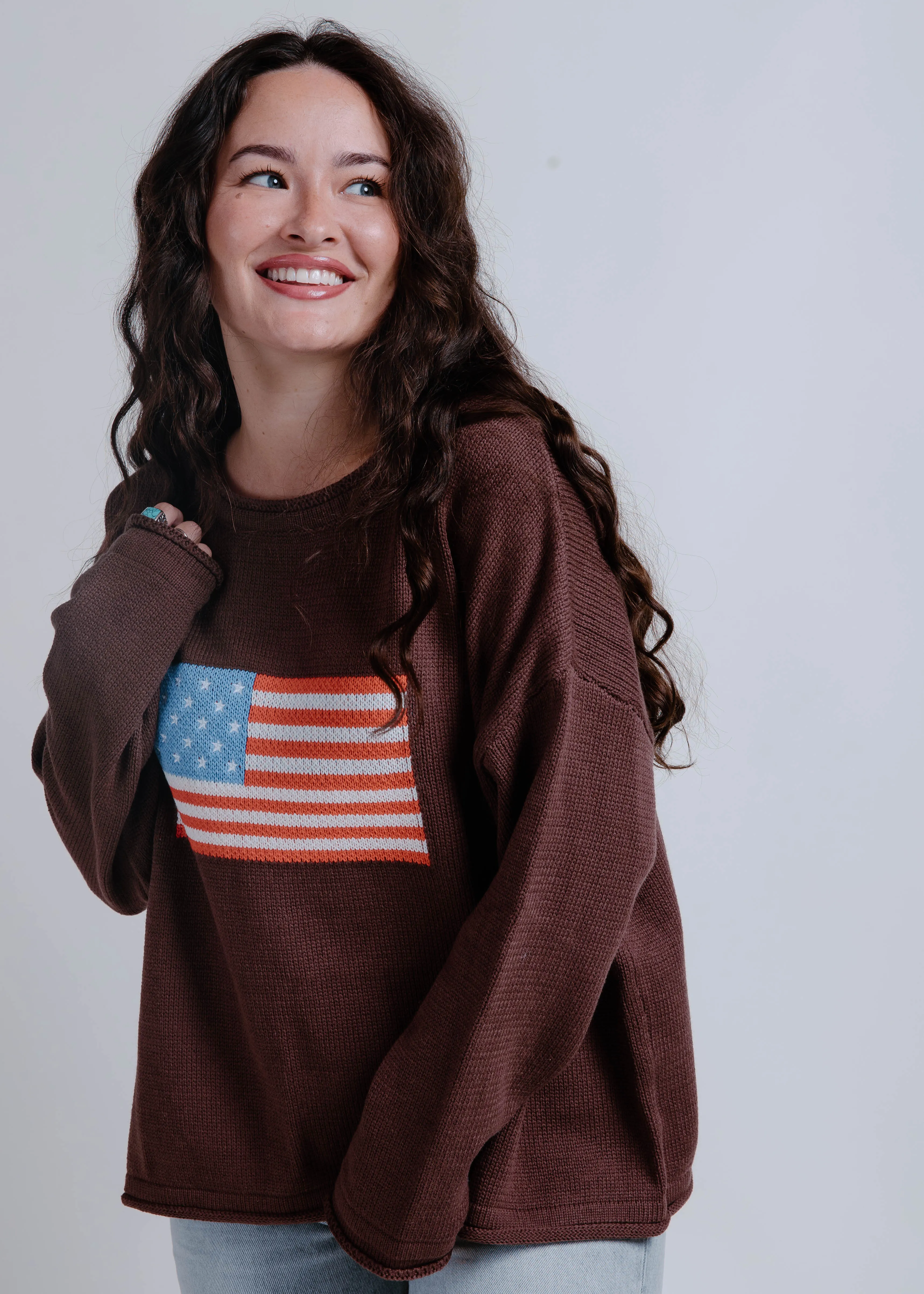 American Knit Sweater - Brown sold by Vinnie Louise product image thumbnail 3
