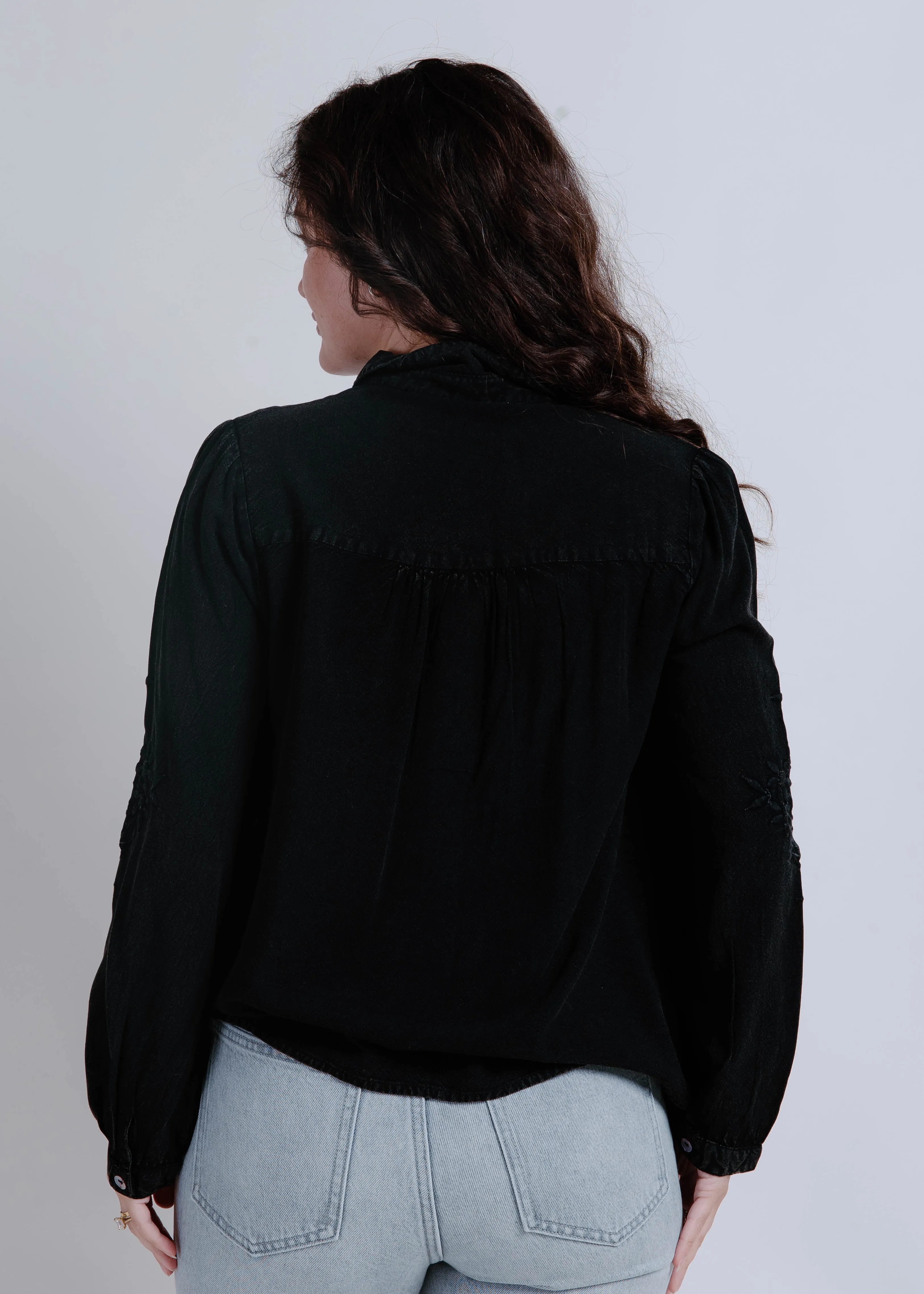 Hyatt Collared Long Sleeve Top - Black sold by Vinnie Louise product image thumbnail 4