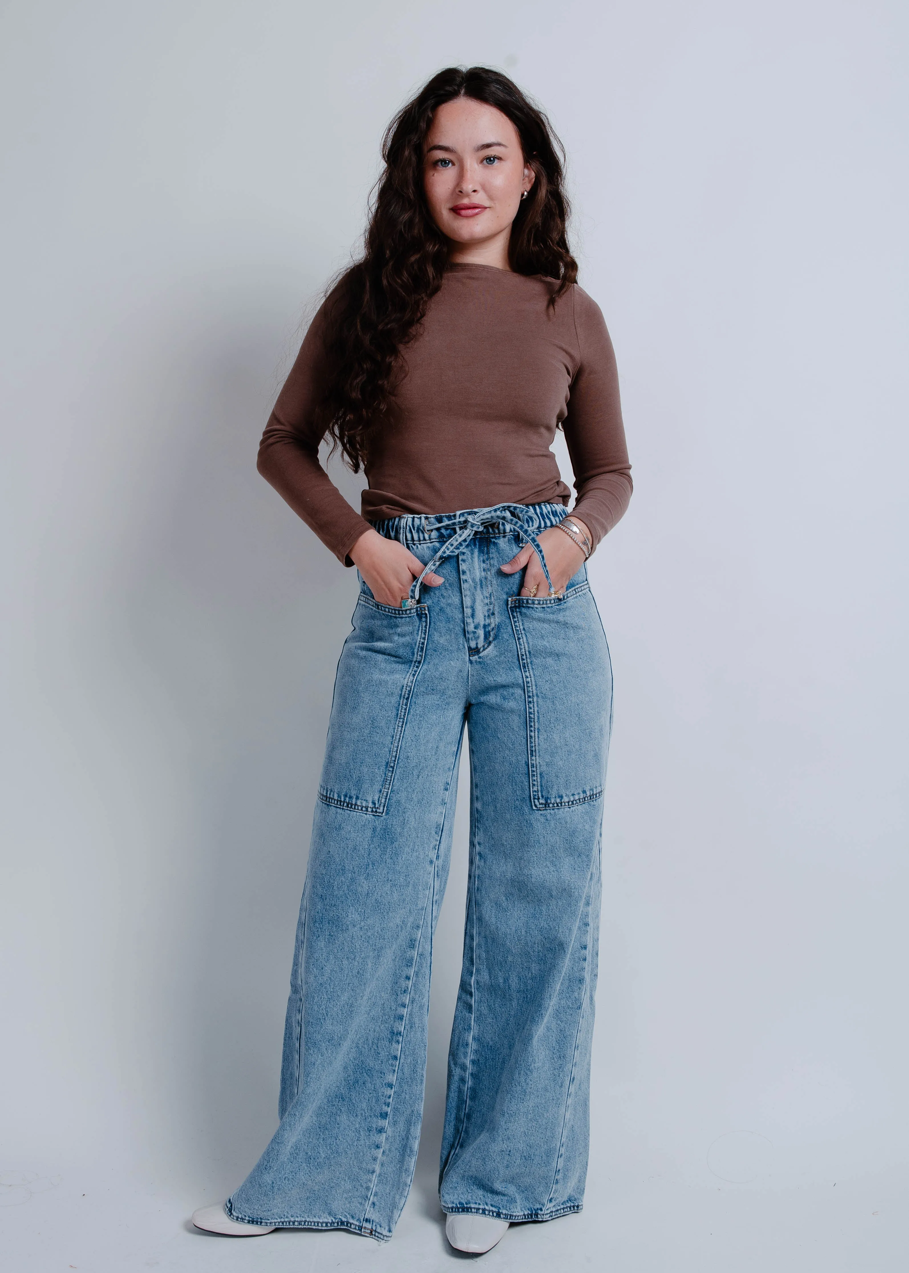 With Ease Wide Leg Denim Pants sold by Vinnie Louise