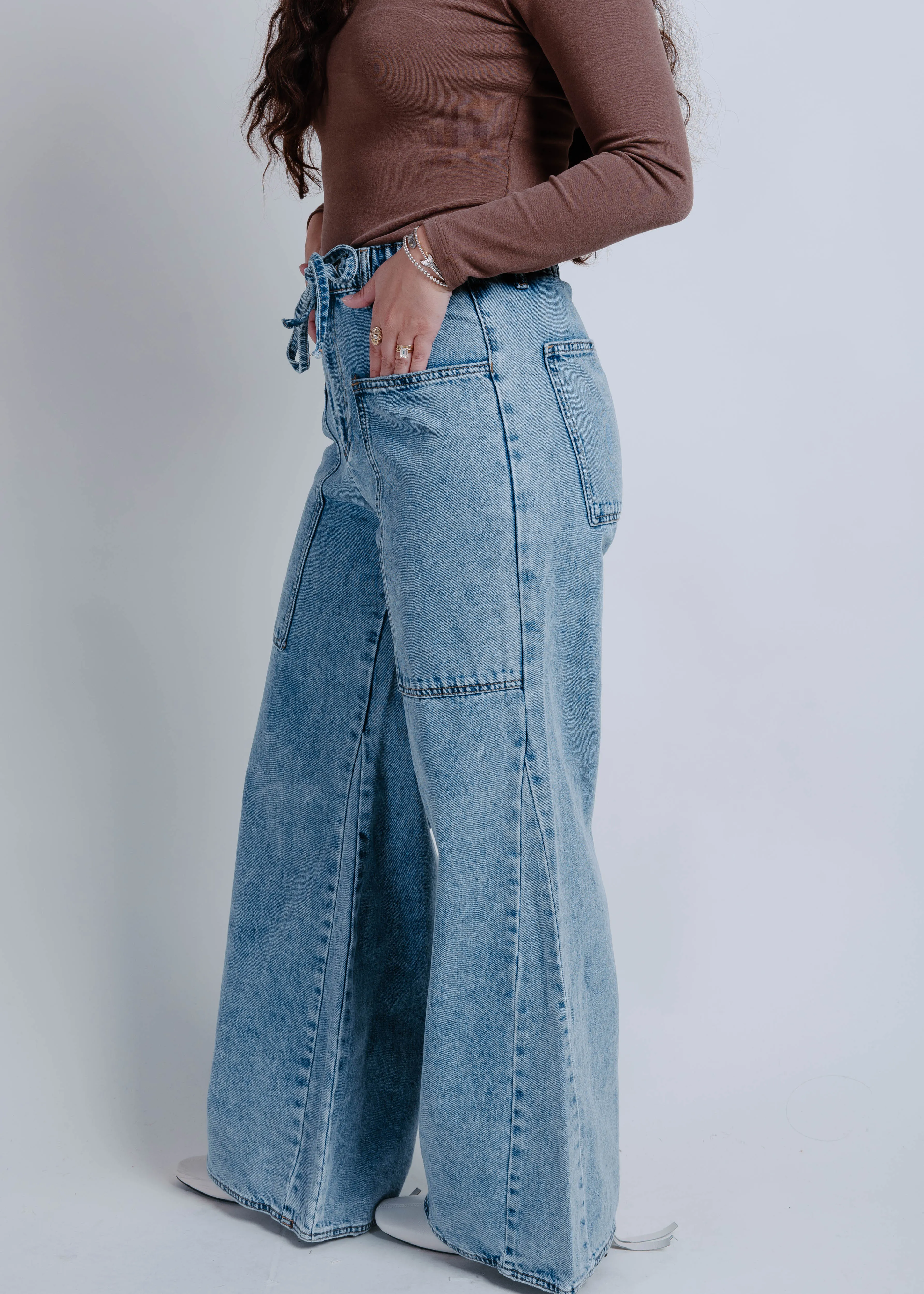 With Ease Wide Leg Denim Pants sold by Vinnie Louise product image thumbnail 4
