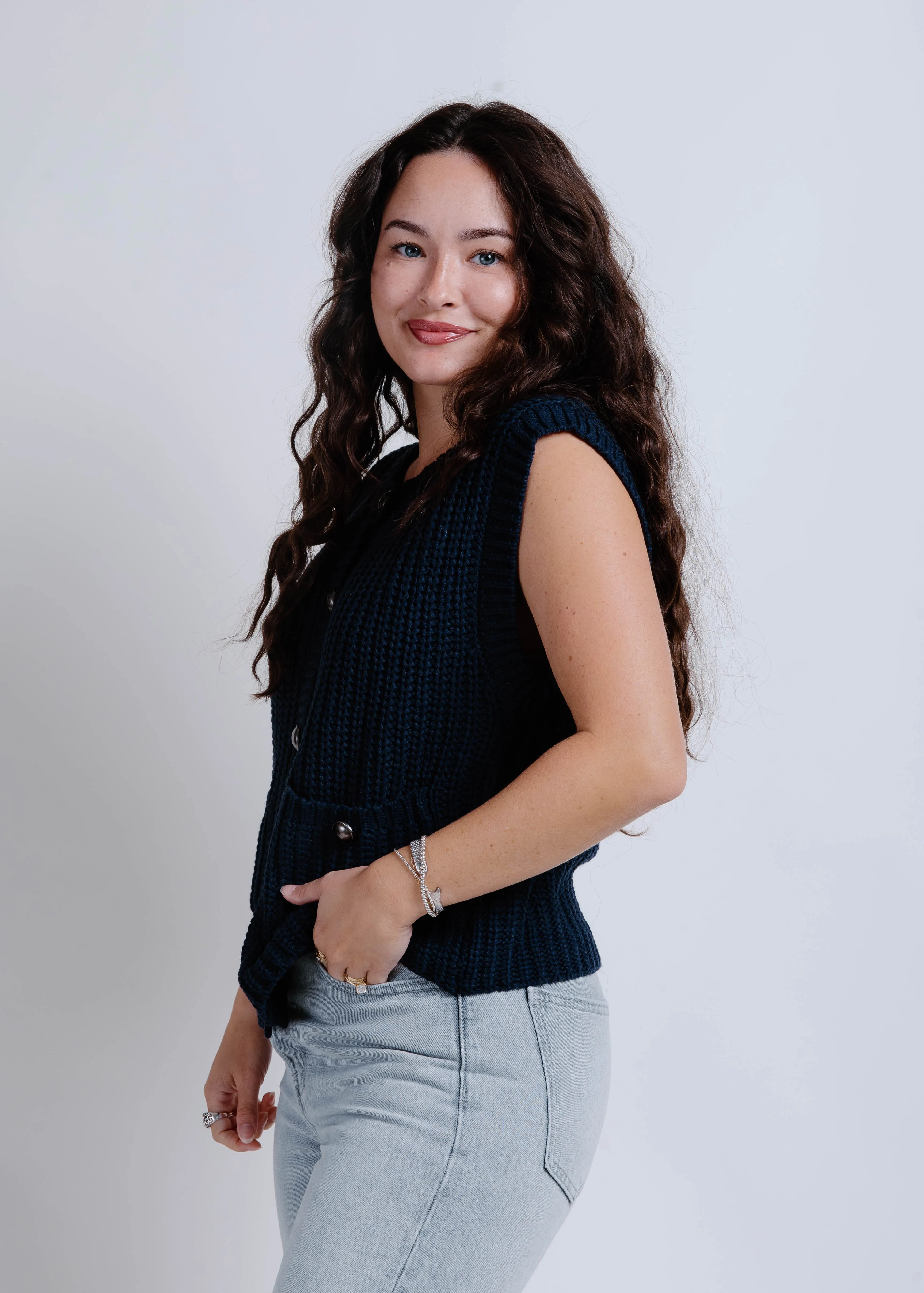 Hannah Sweater Vest - Navy sold by Vinnie Louise product image thumbnail 4