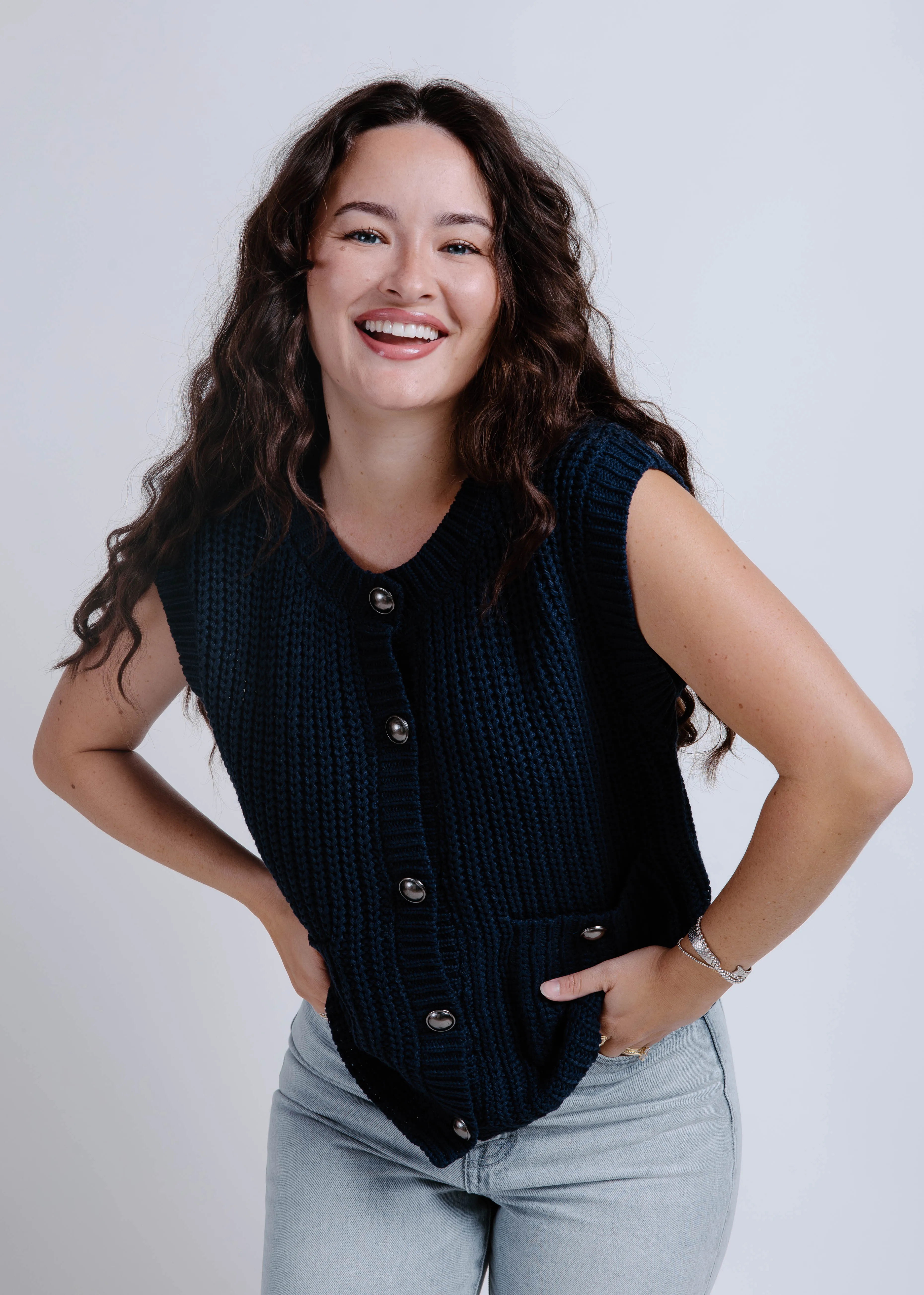 Hannah Sweater Vest - Navy sold by Vinnie Louise product image thumbnail 3