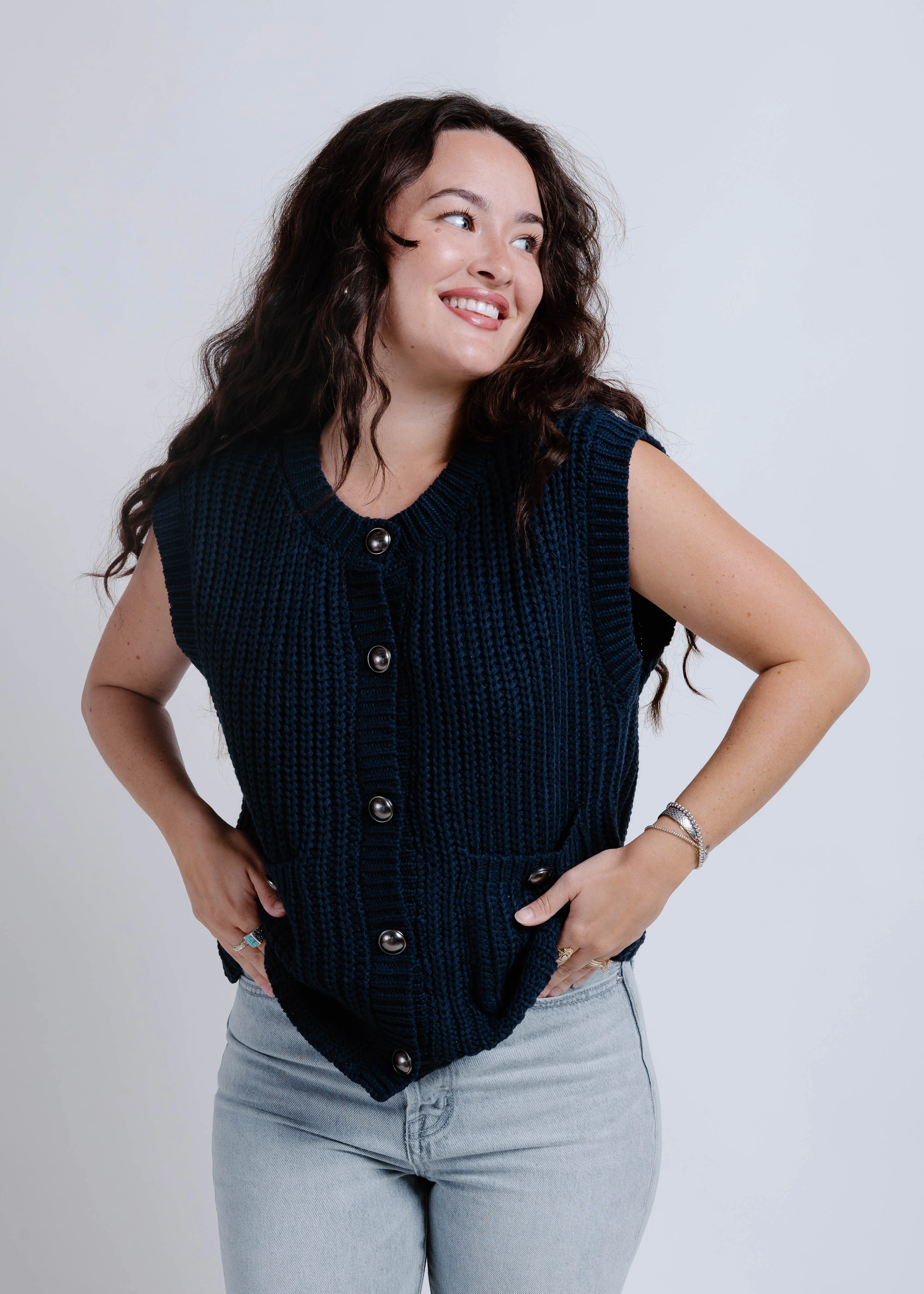 Hannah Sweater Vest - Navy sold by Vinnie Louise product image thumbnail 5