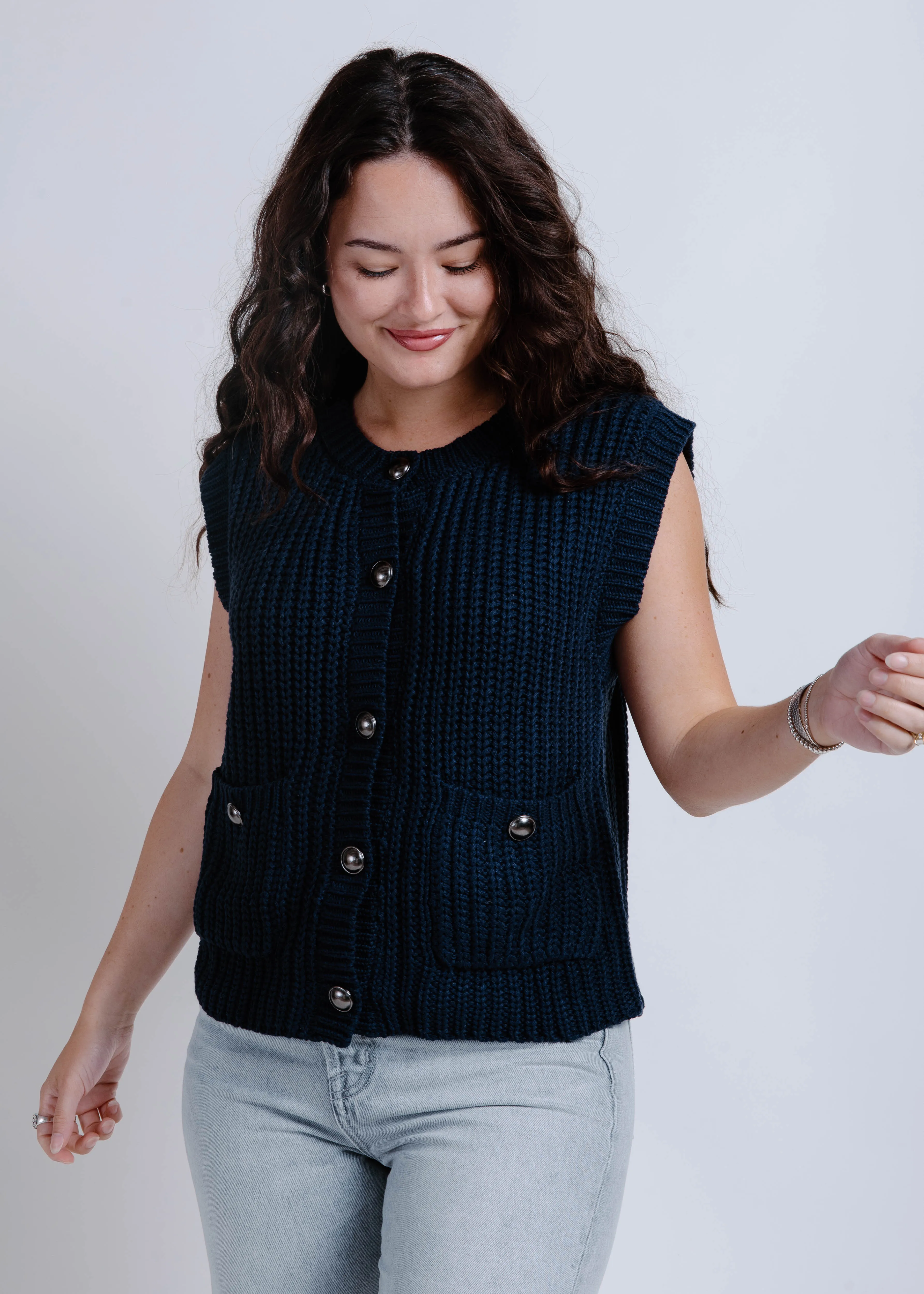 Hannah Sweater Vest - Navy sold by Vinnie Louise product image thumbnail 2