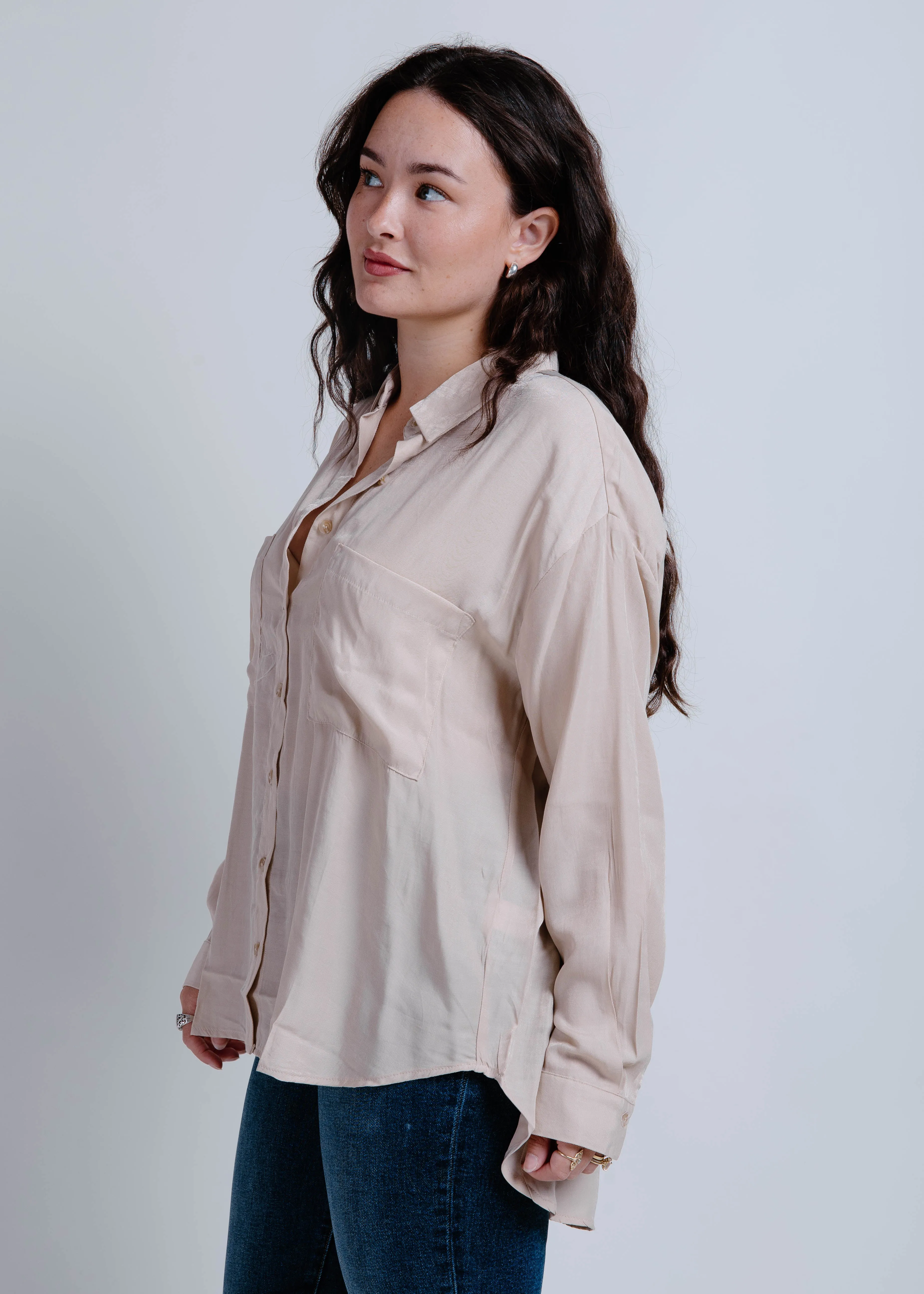 Lee Button Down Top - Light Khaki sold by Vinnie Louise product image thumbnail 4