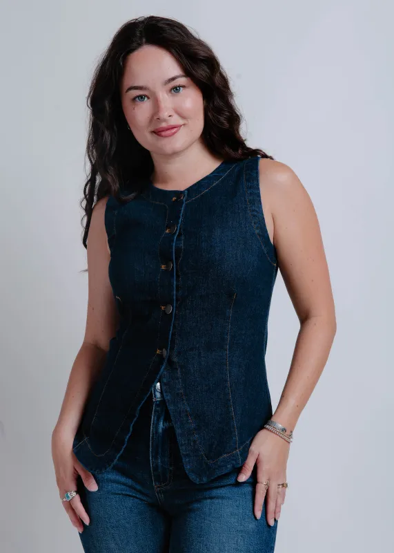 Lala Denim Vest sold by Vinnie Louise