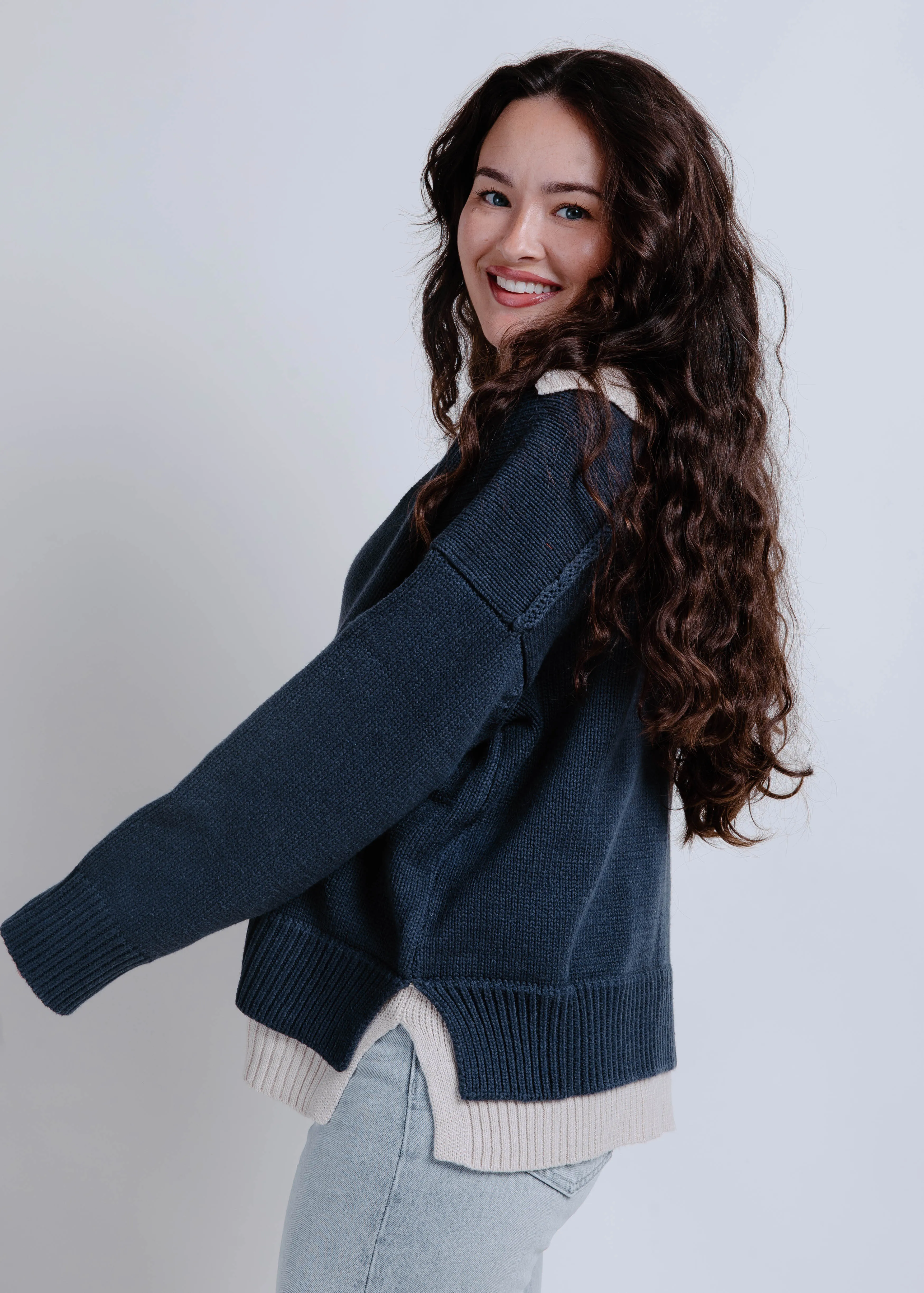 The New England Sweater - Navy sold by Vinnie Louise product image thumbnail 3