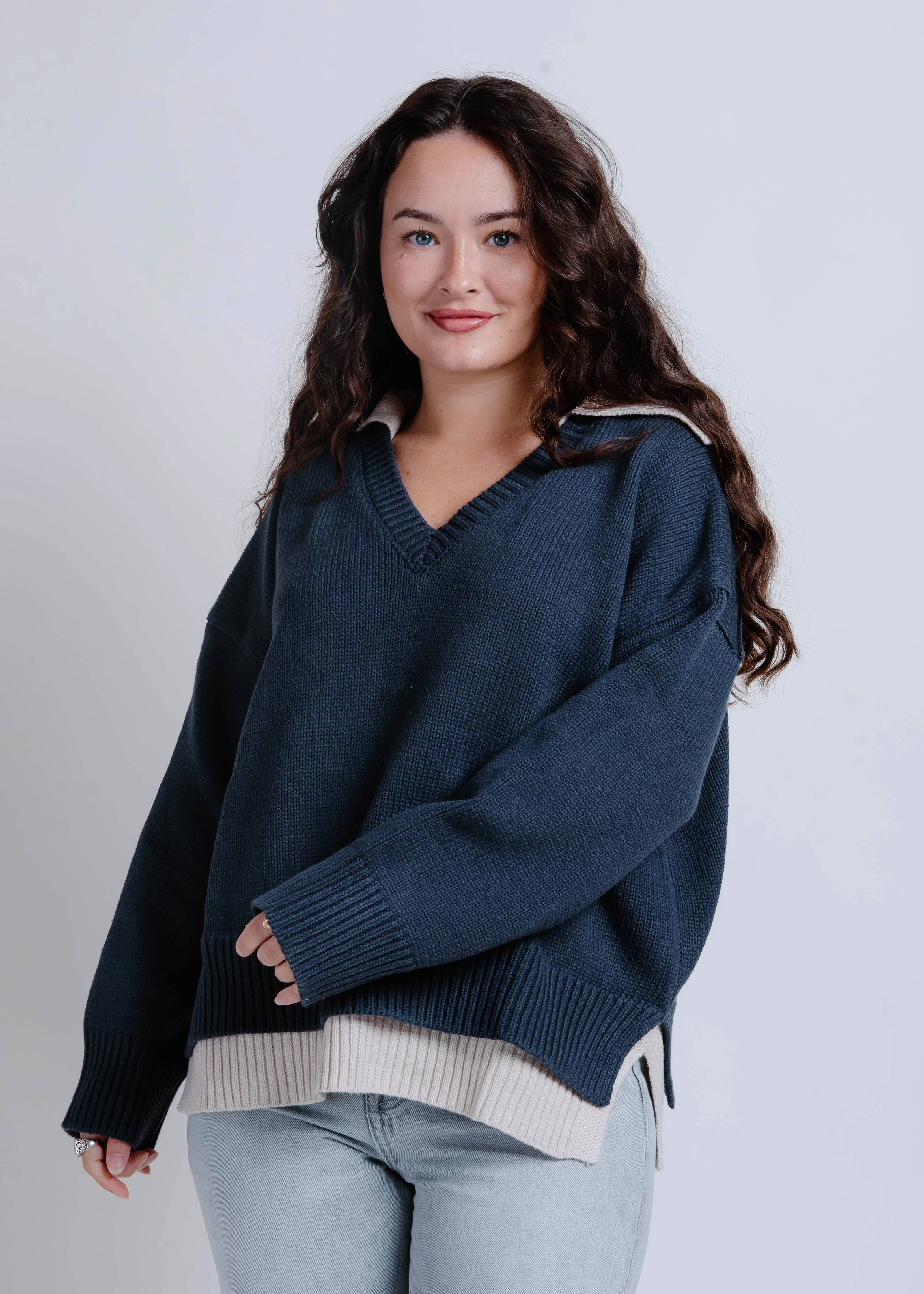 The New England Sweater - Navy sold by Vinnie Louise