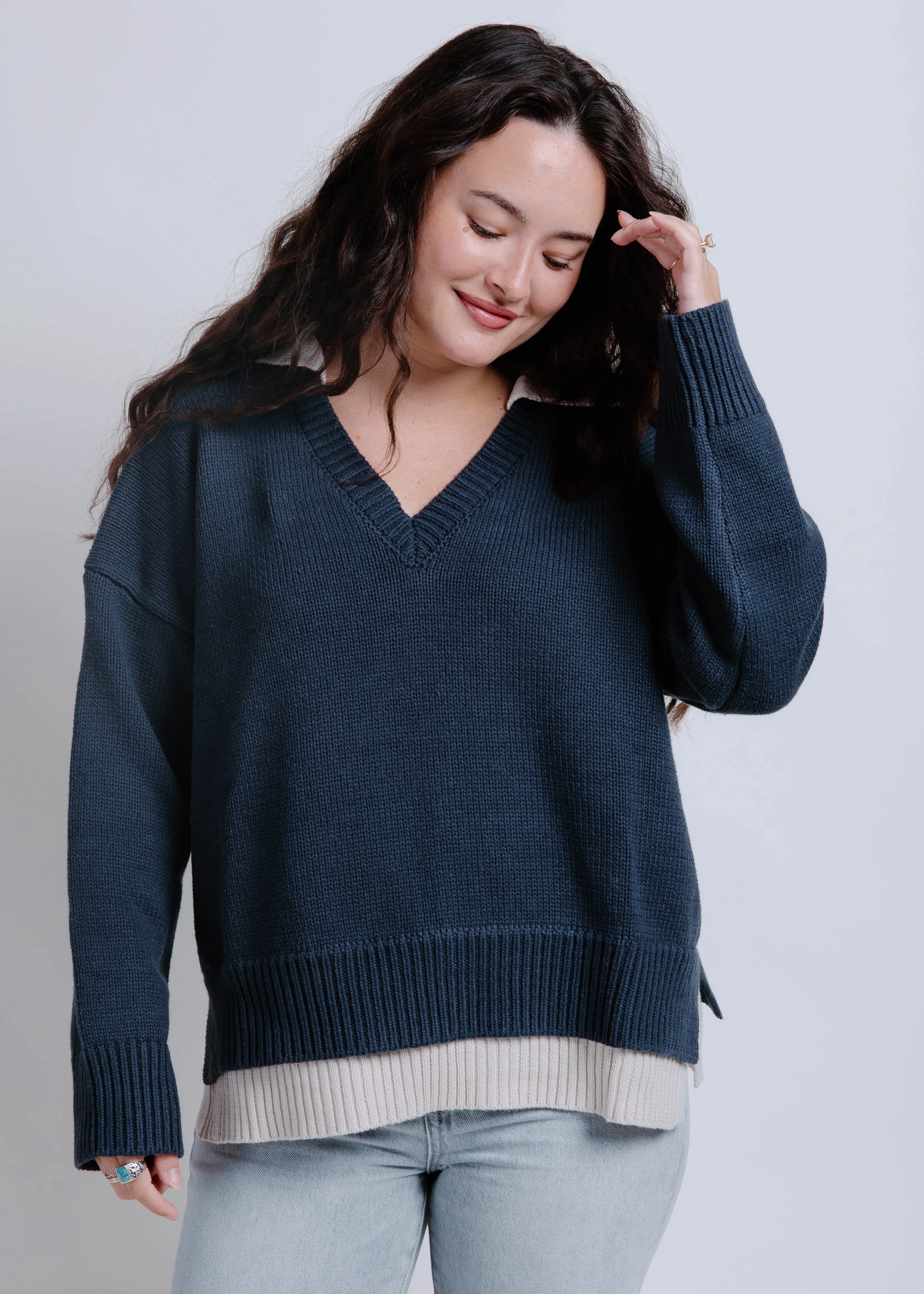 The New England Sweater - Navy sold by Vinnie Louise product image thumbnail 2