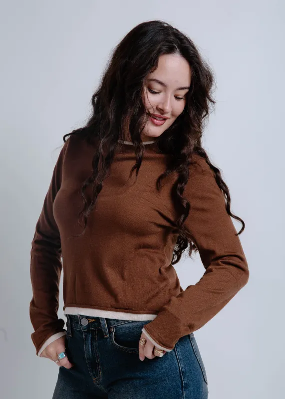 The Andre Knit Top - Brown sold by Vinnie Louise
