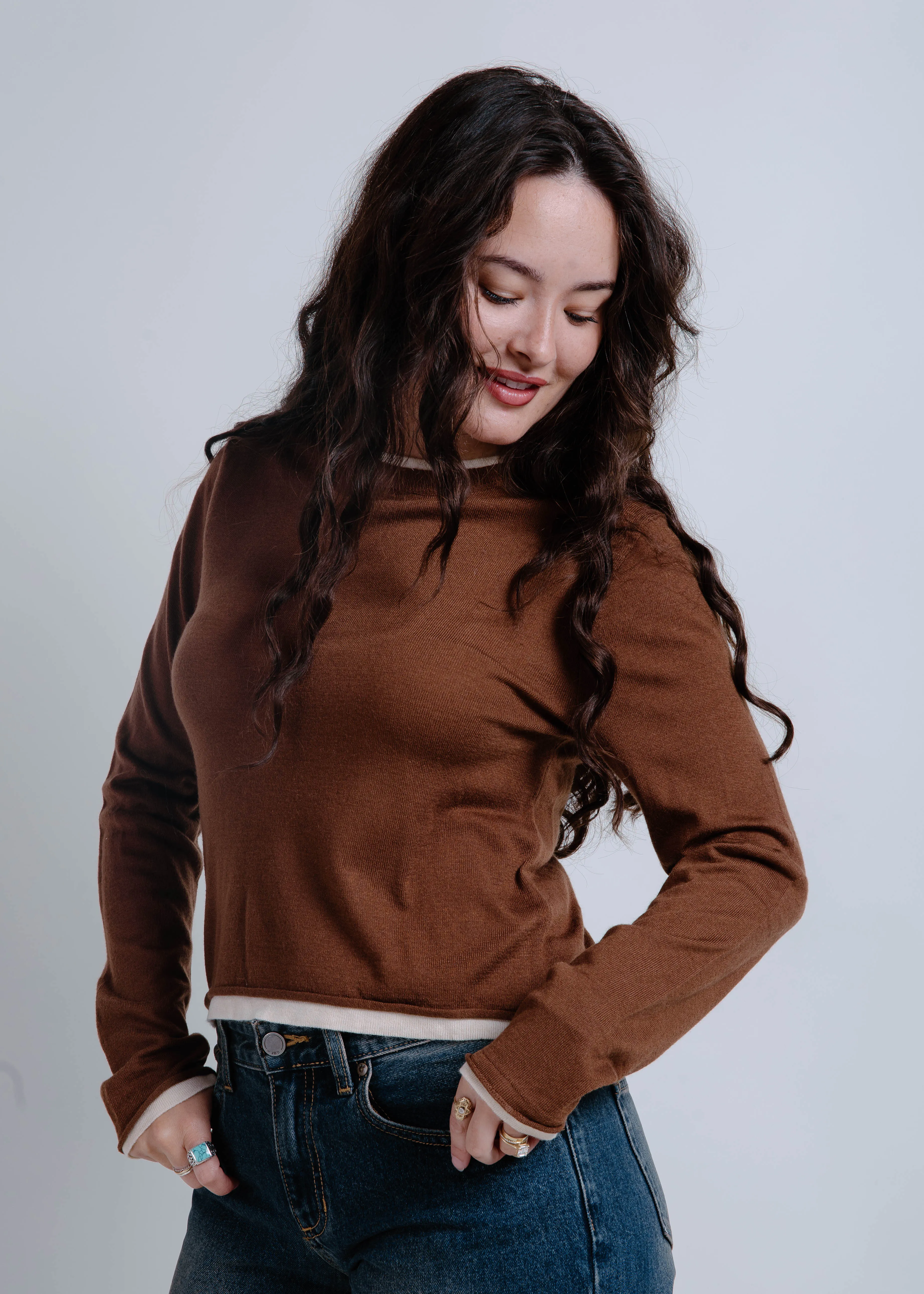 The Andre Knit Top - Brown sold by Vinnie Louise