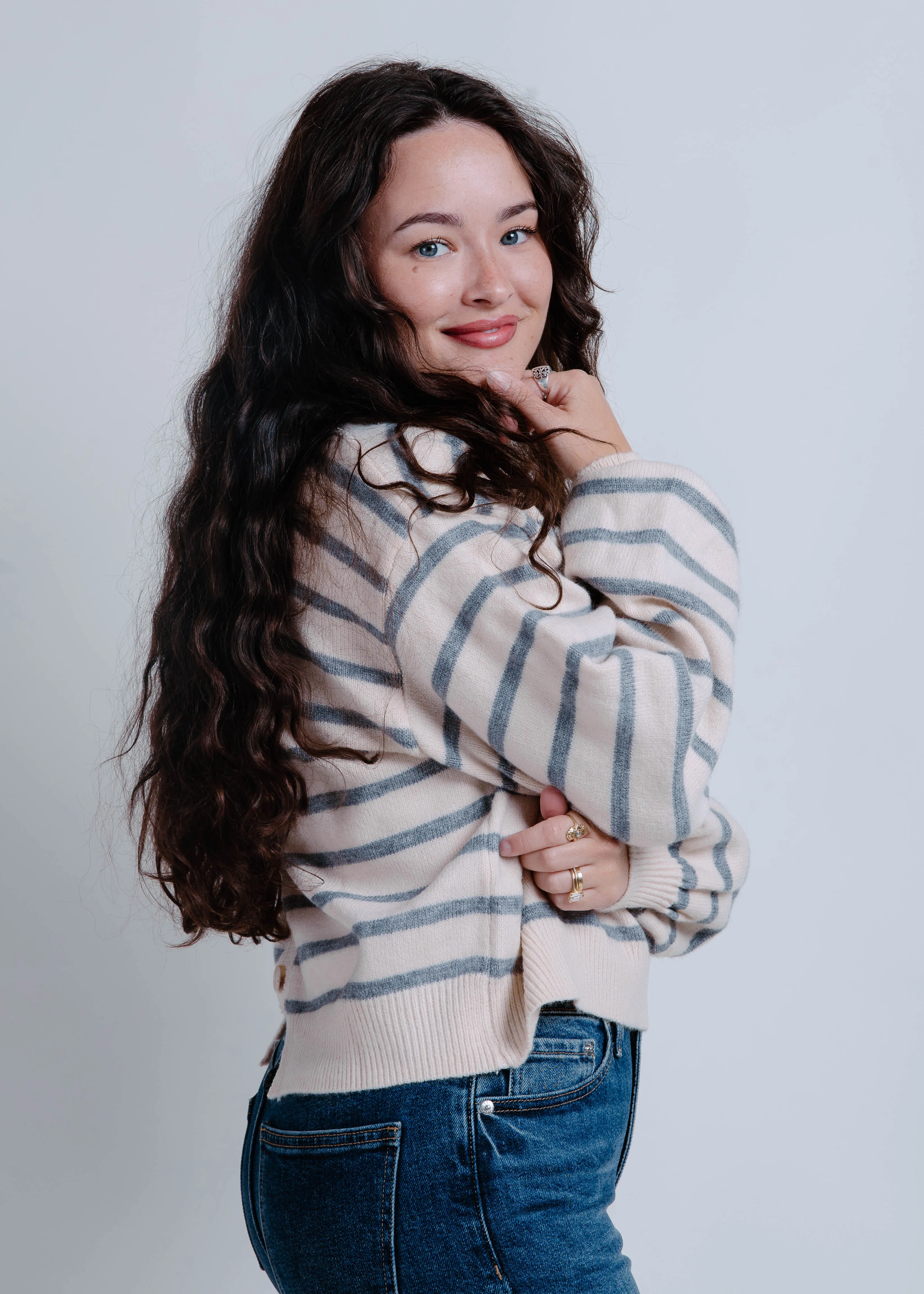 Beaumont Striped Sweater - Gray sold by Vinnie Louise product image thumbnail 3
