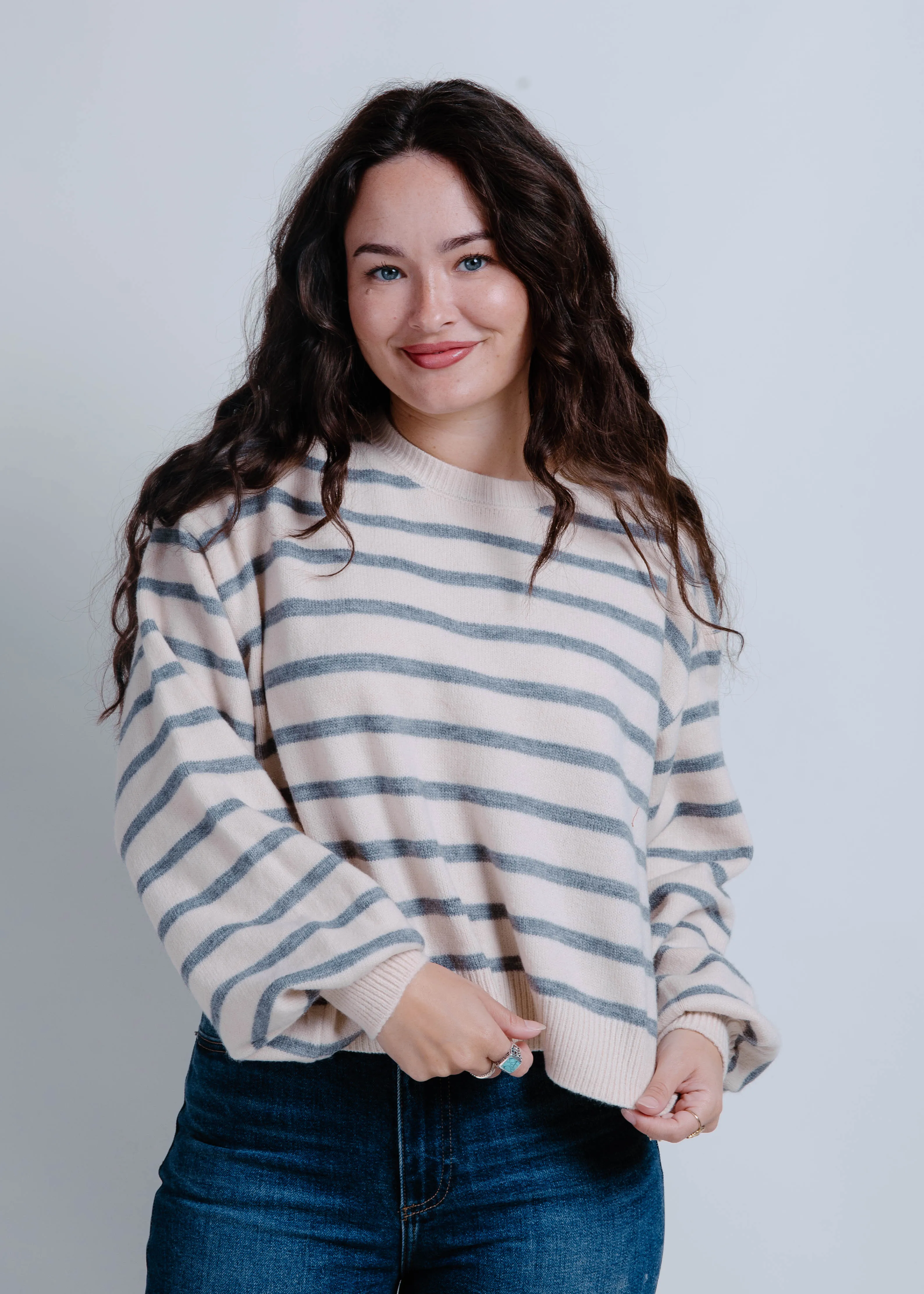 Beaumont Striped Sweater - Gray sold by Vinnie Louise product image thumbnail 5