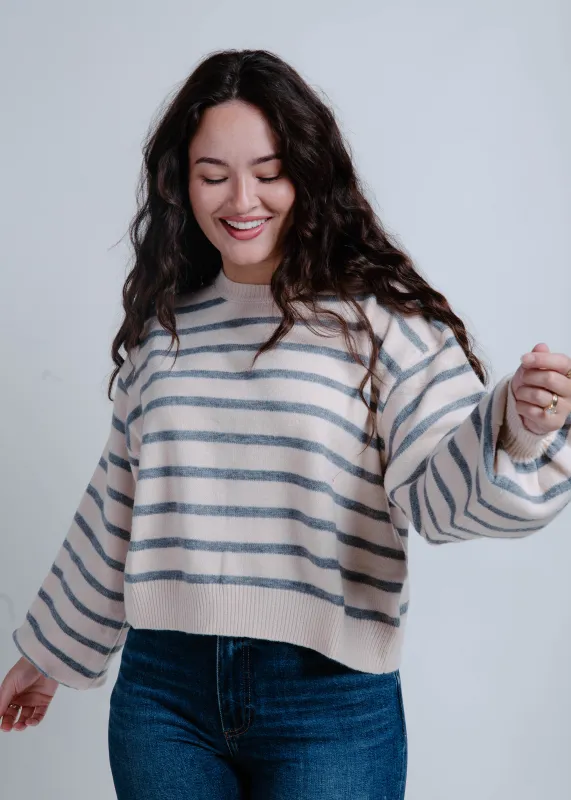 Beaumont Striped Sweater - Gray sold by Vinnie Louise